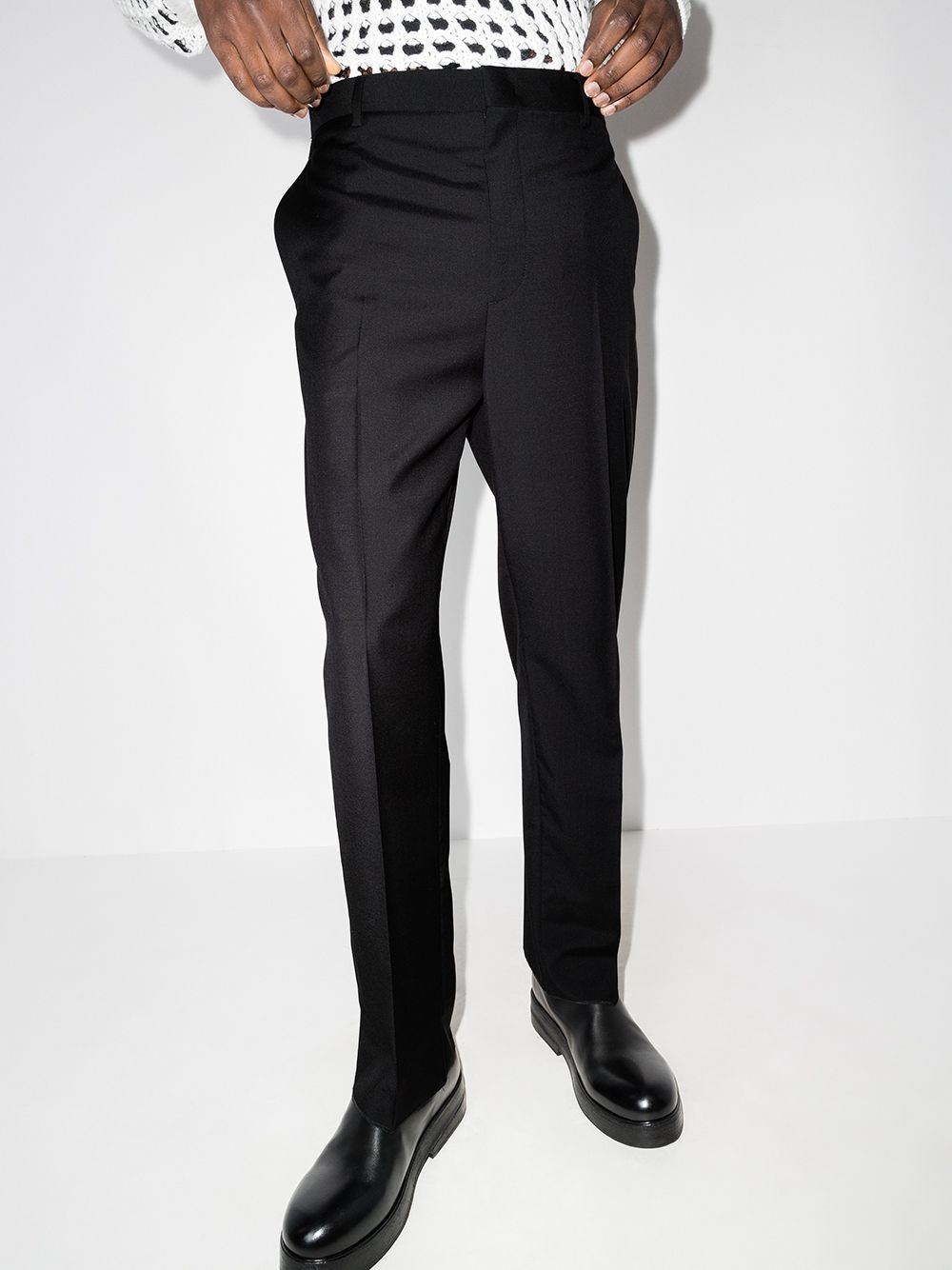 high-waisted tailored trousers - 2