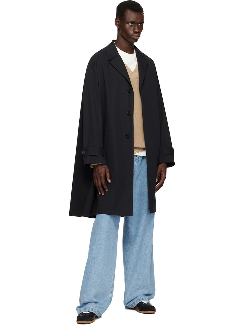 MM6 Maison Margiela Black Twill Trench Coat outlook