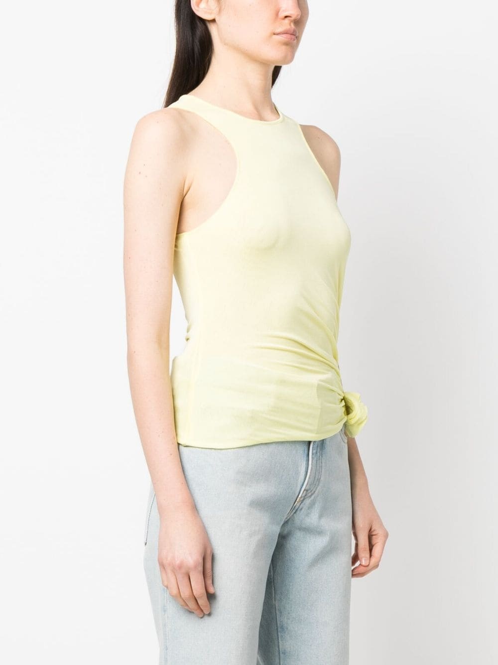 rose-appliquÃ© ruched tank top - 3