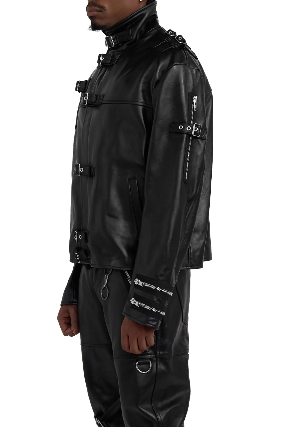 Doublet Buckle Overload Leather Jacket Black - 5