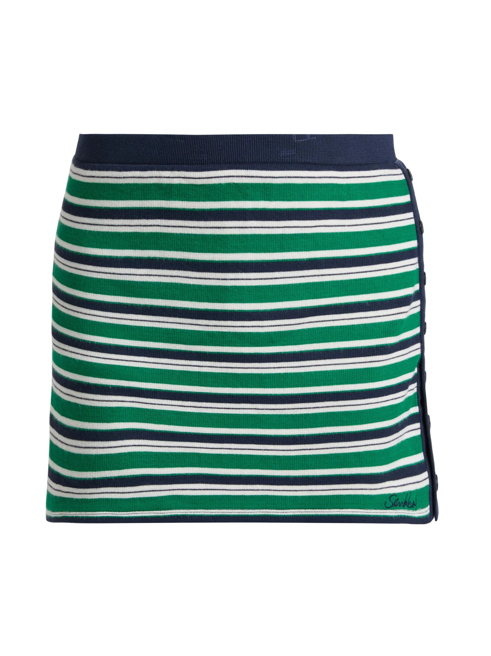 Women's Franky Striped Knit Miniskirt - Kelly Green Stripe - 1