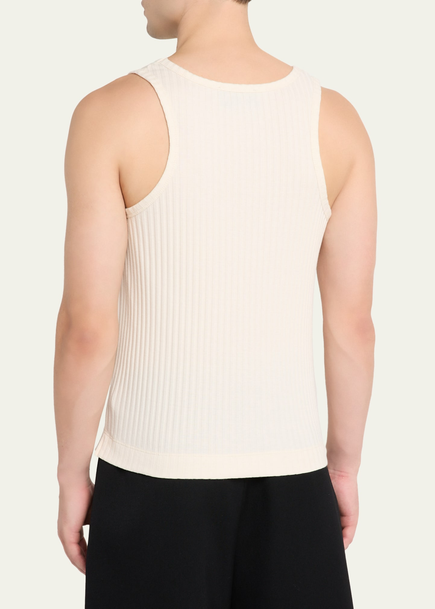 Men's Ribbon-Daisy Ribbed Sleeveless Racerback Shirt - 3