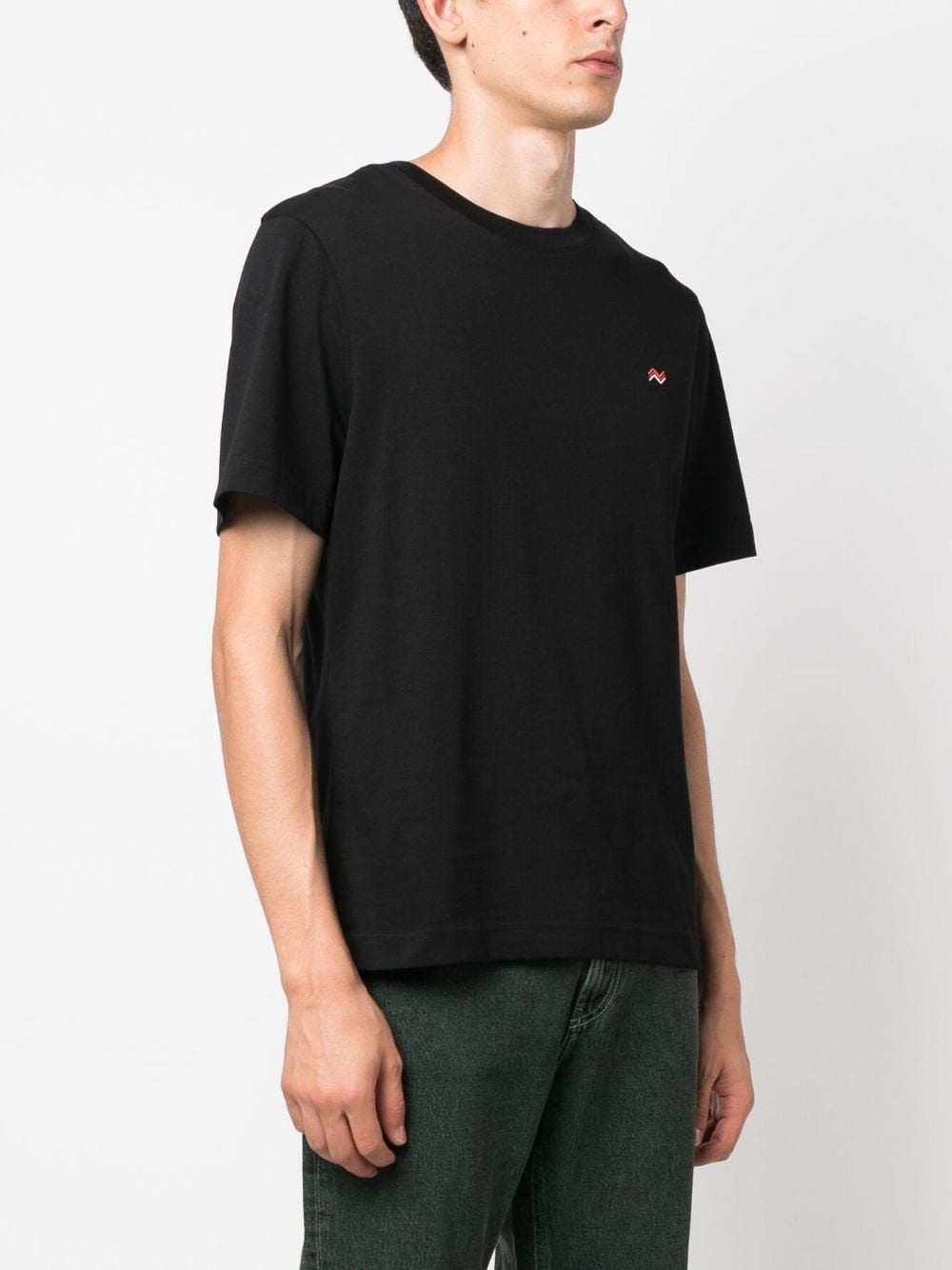 logo-embroidered cotton T-shirt - 3