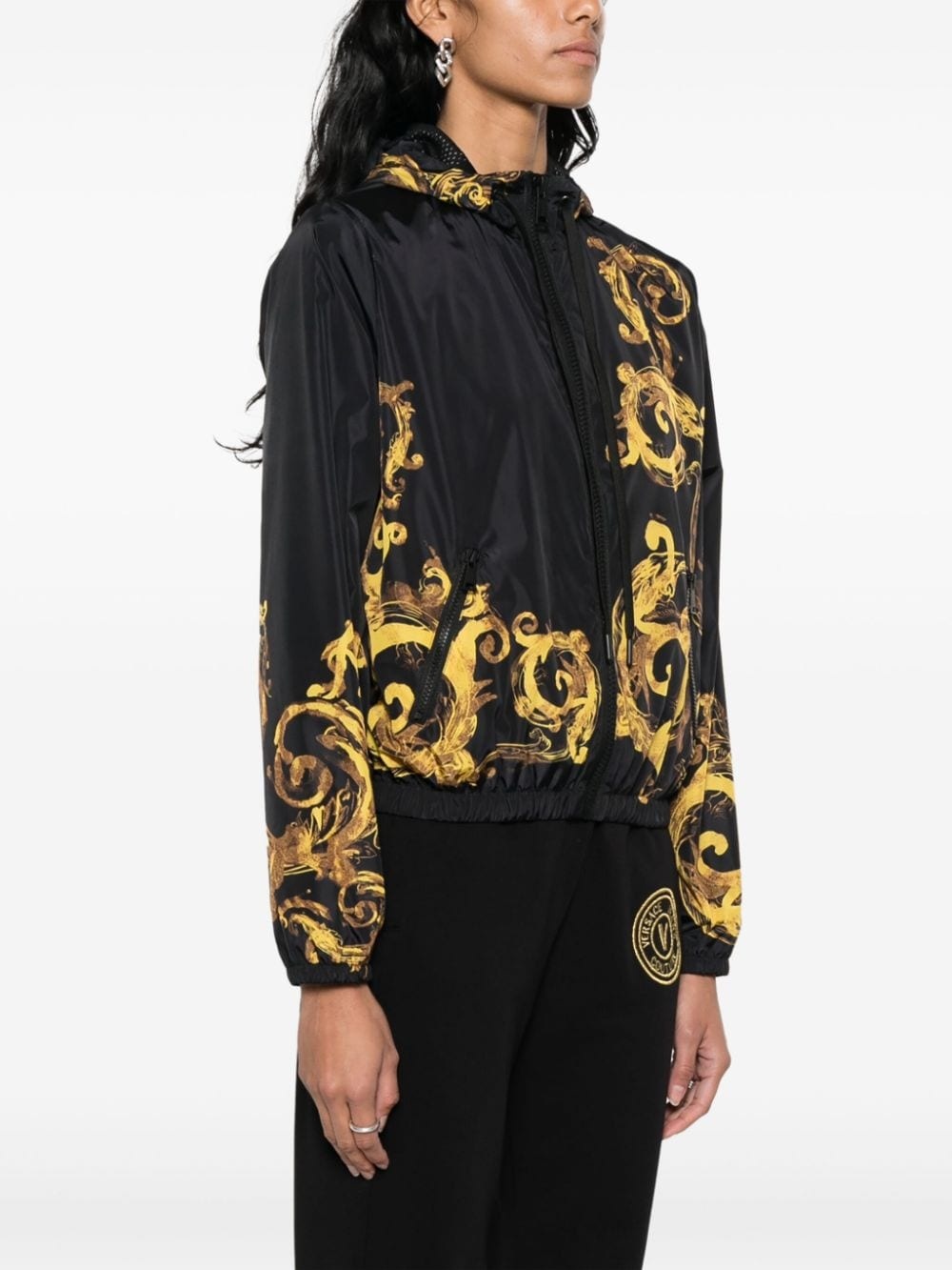 Barocco-print hooded jacket - 3