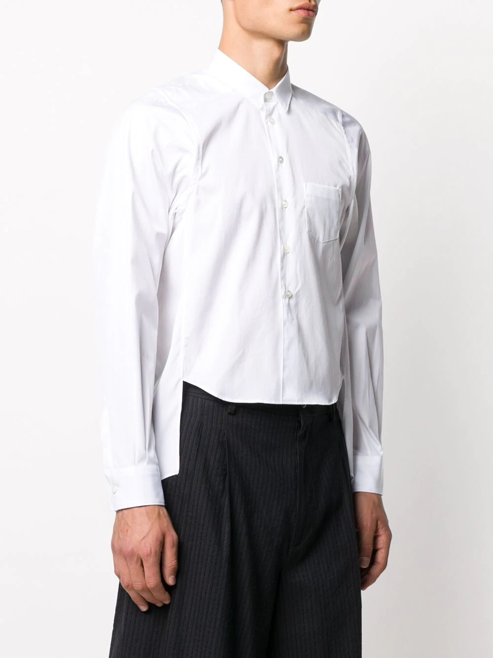 cropped front regular fit shirt - 3