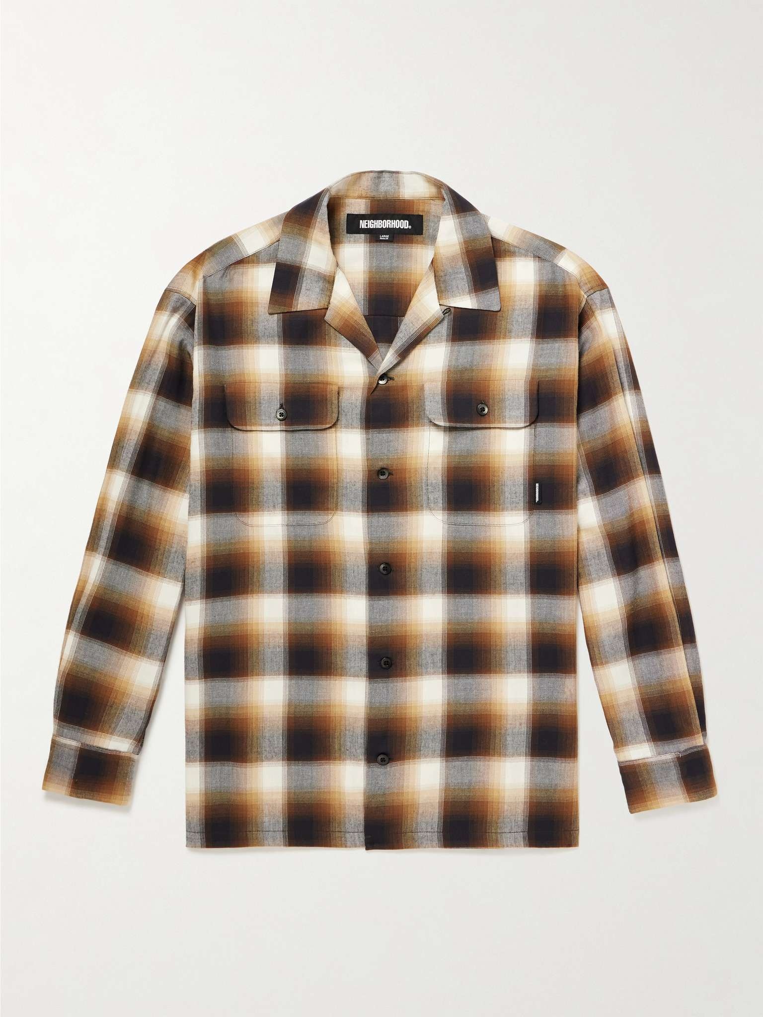 Checked Cotton-Blend Flannel Shirt - 1