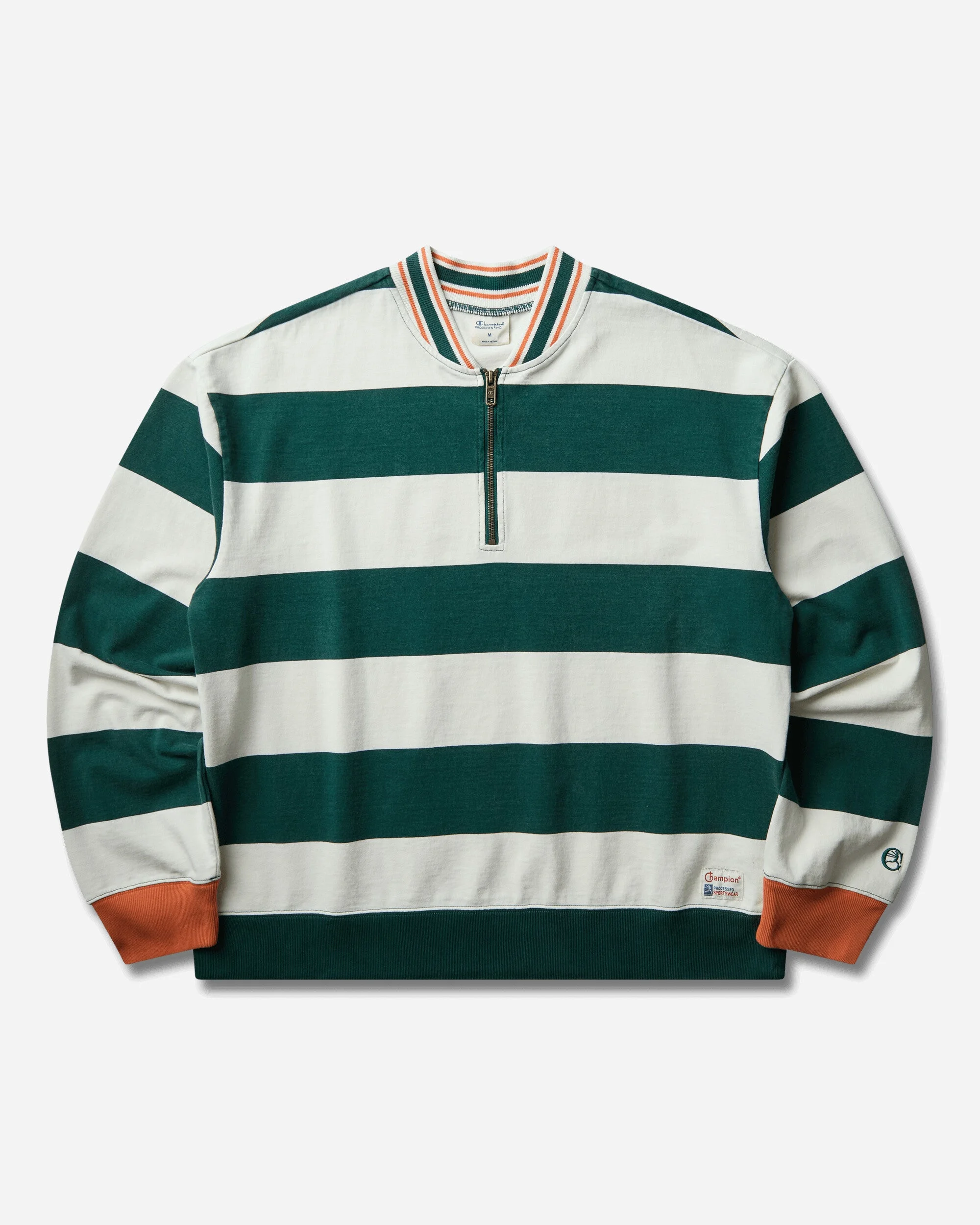 Men's Modern Ametora Striped Longsleeve Polo Shirt Bright Green - 1