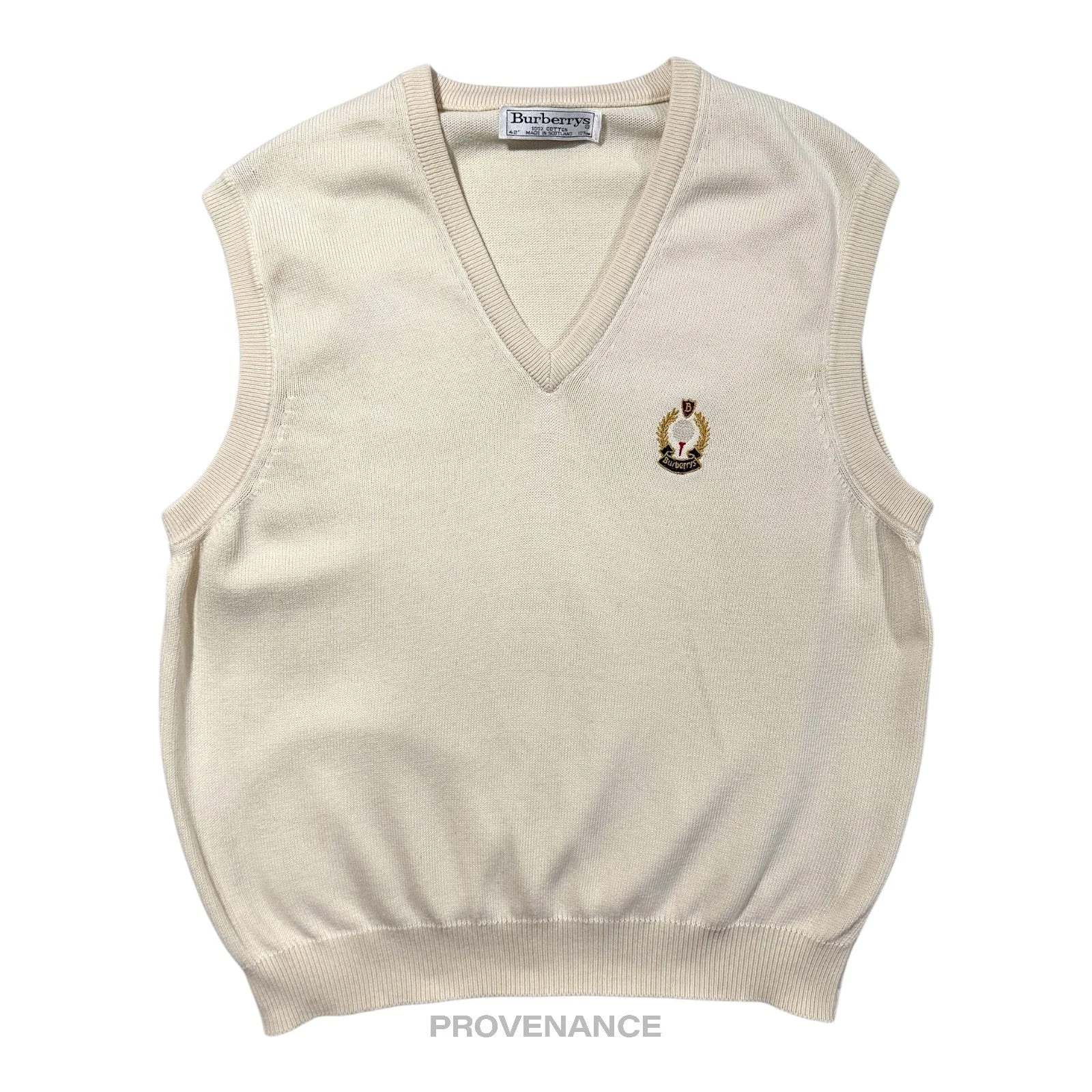 Burberry Golf Sweater Vest - Cream 42 XL - 1