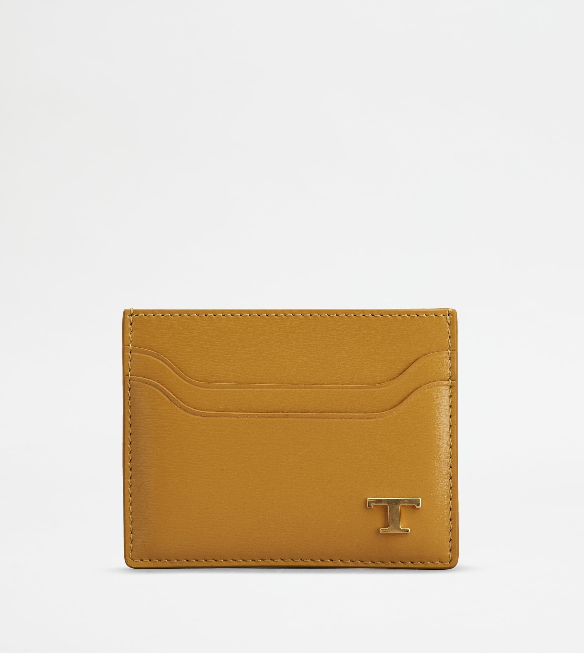 TOD'S CARD HOLDER IN LEATHER - YELLOW - 1