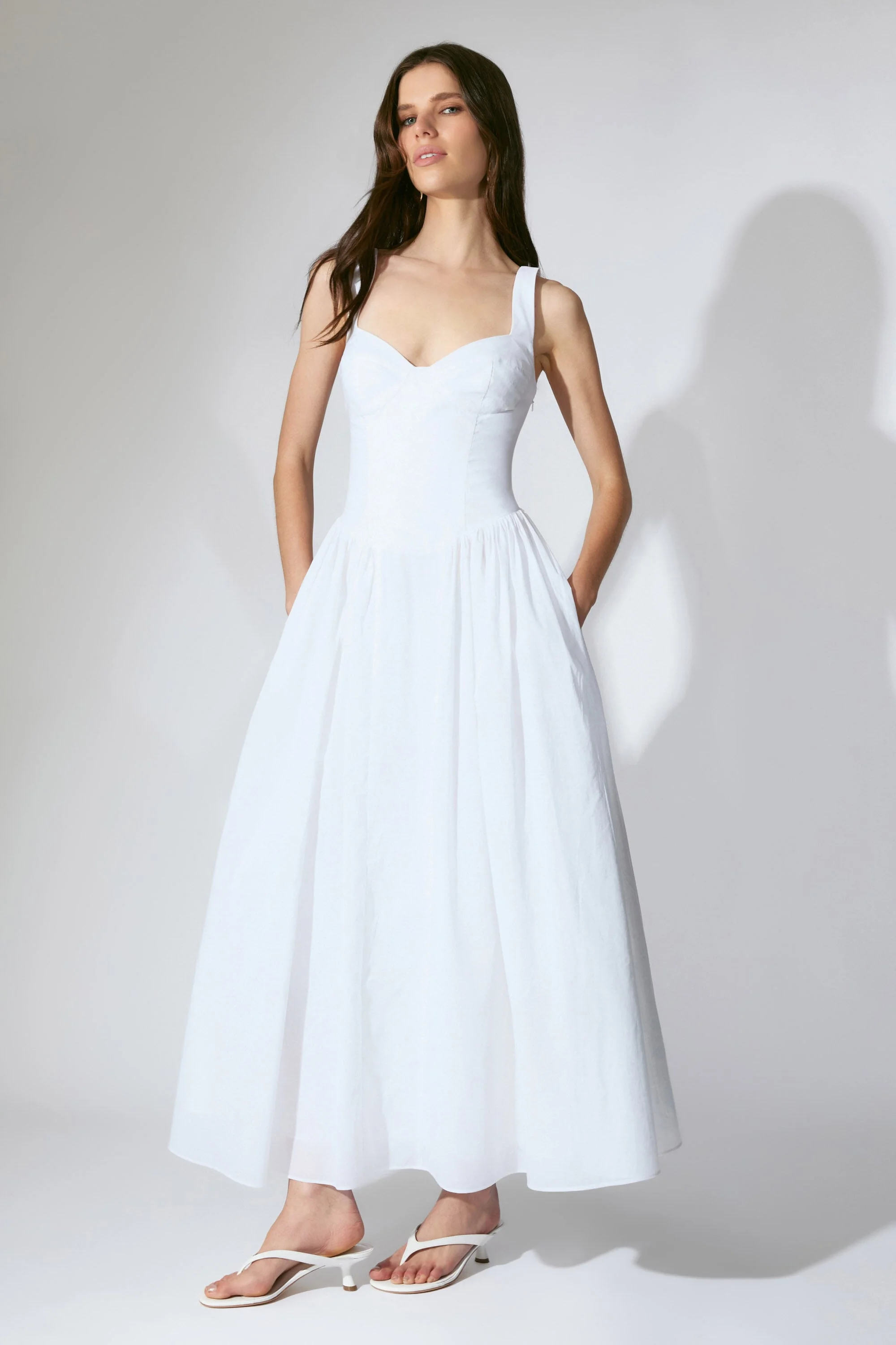 Theodora Cotton Maxi Dress In Orchid White - 1