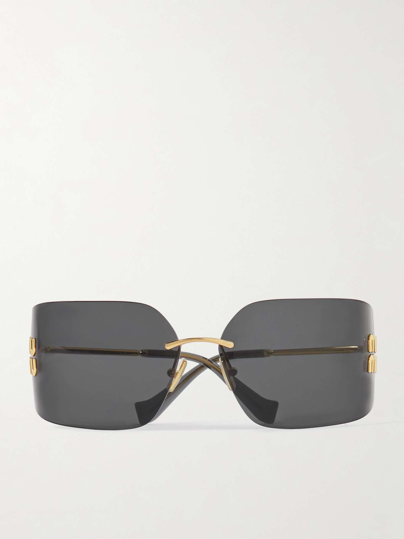 D-frame gold-tone sunglasses - 1