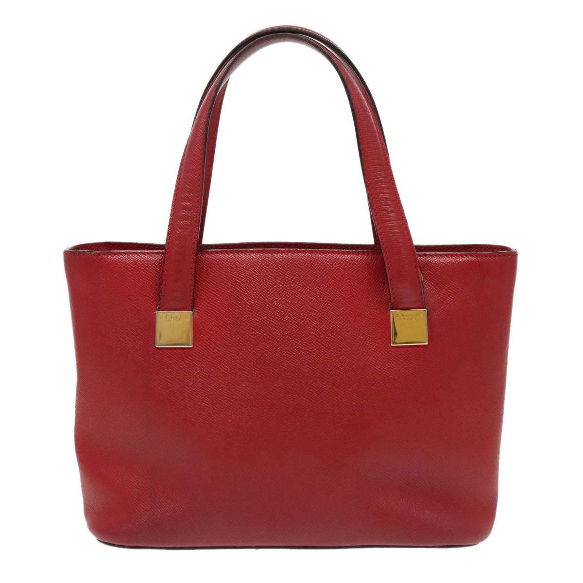 CELINE Hand Bag Leather Red Gold - 13