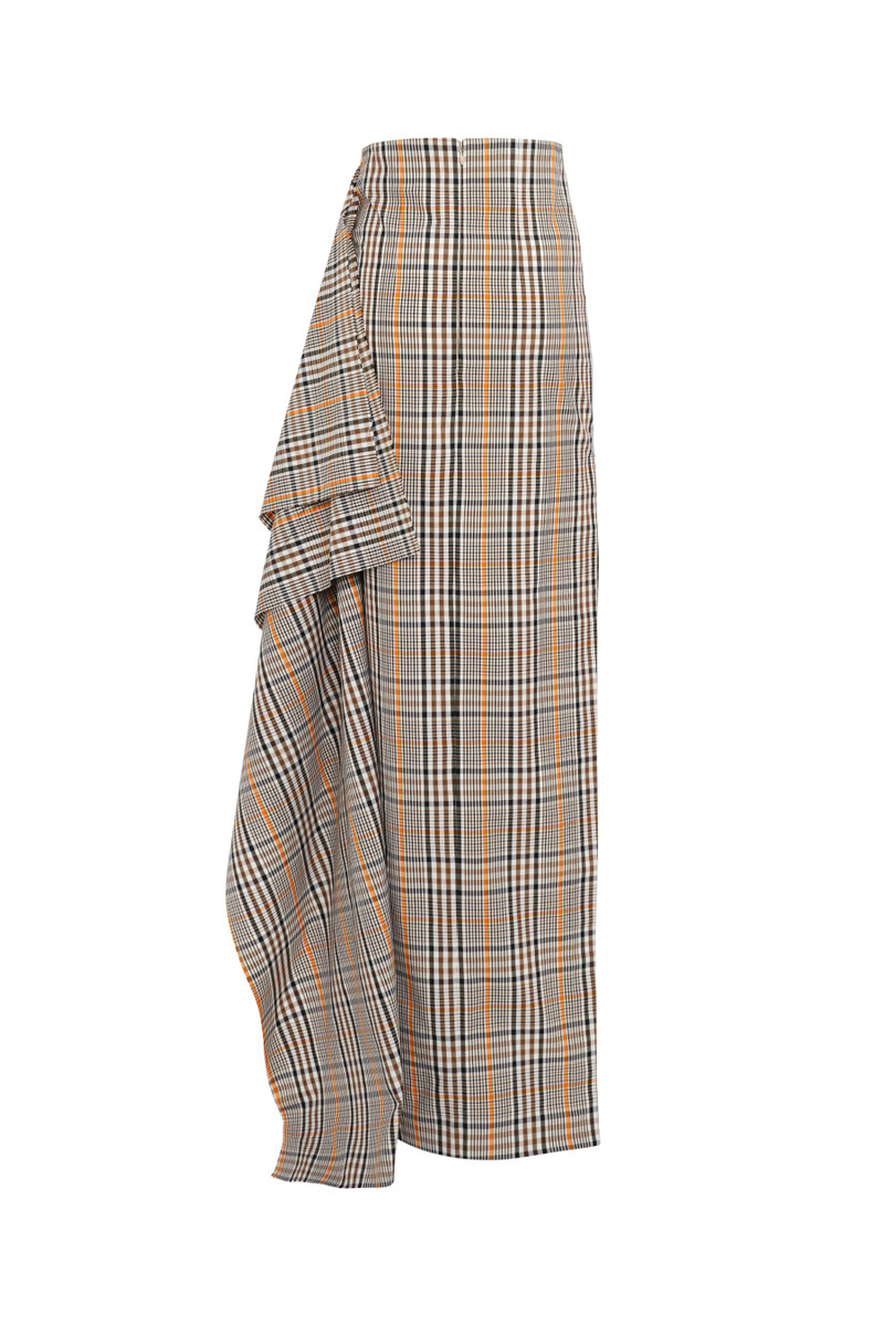 A.W.A.K.E. MODE SIDE PANEL PENCIL SKIRT BROWN CHECK outlook