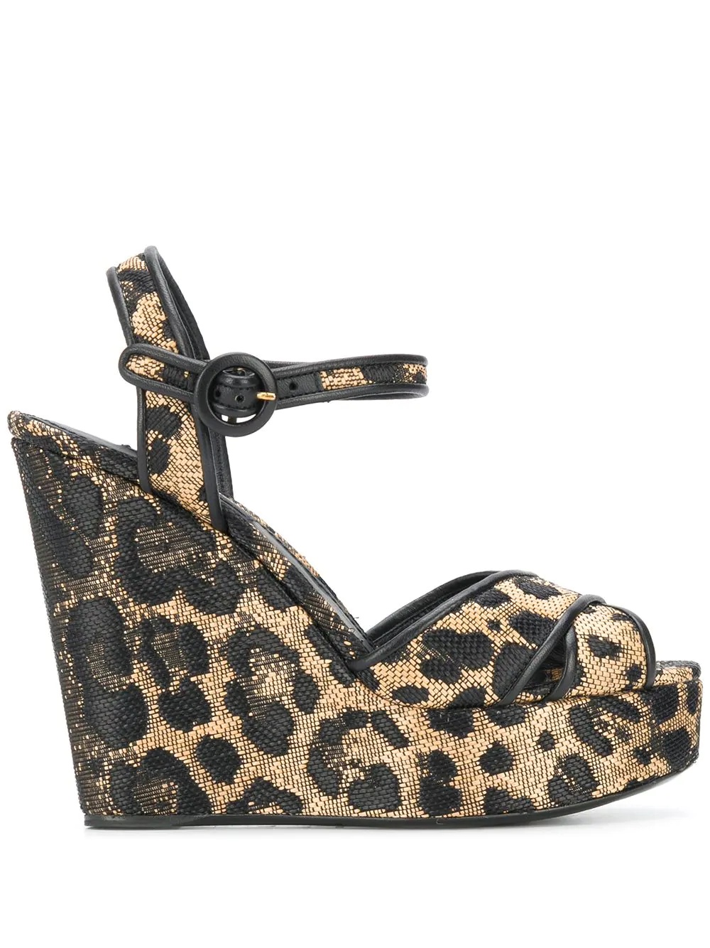 leopard print wedge heels - 1