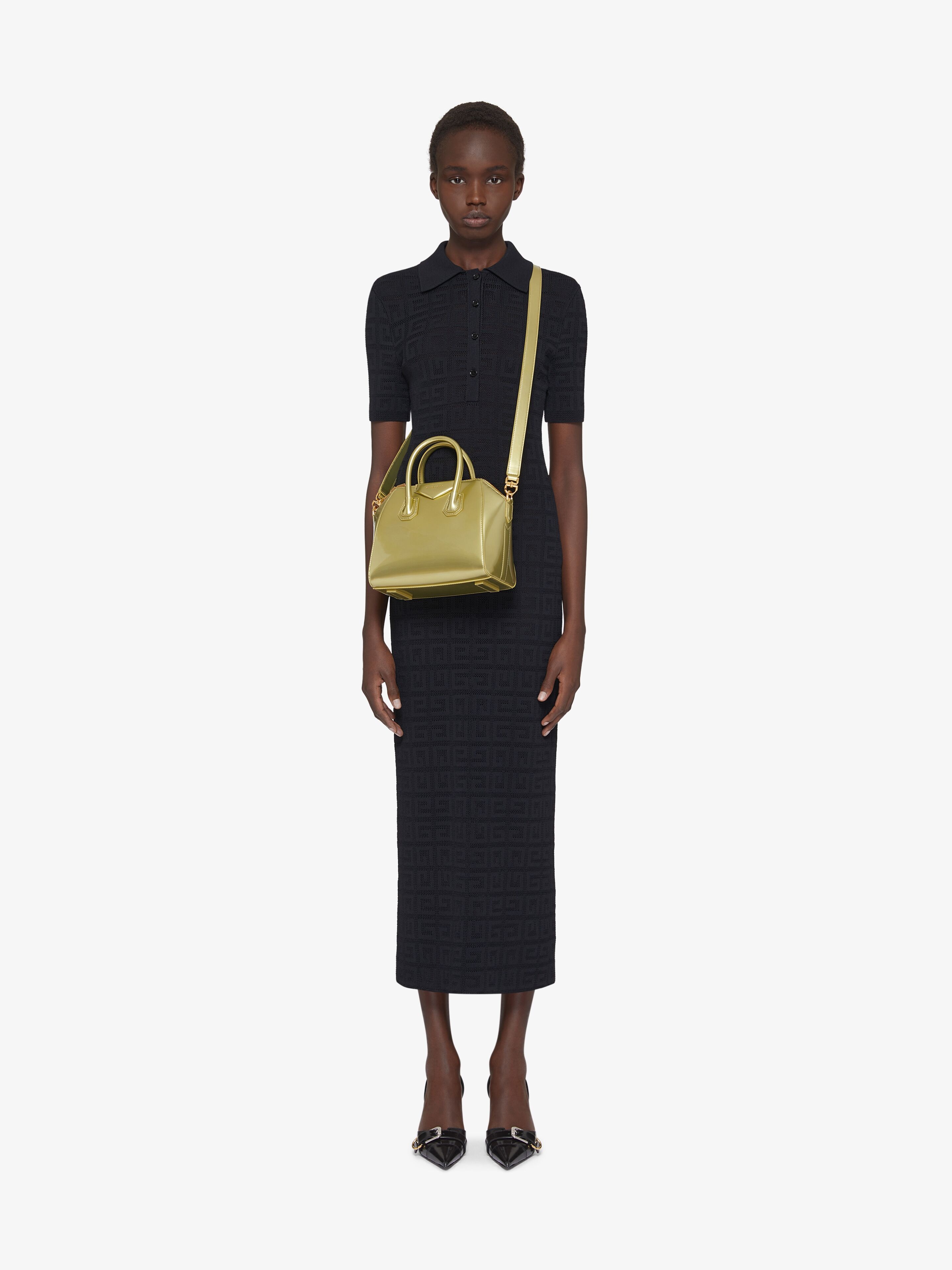 MINI ANTIGONA BAG IN PATENT EFFECT LEATHER - 2