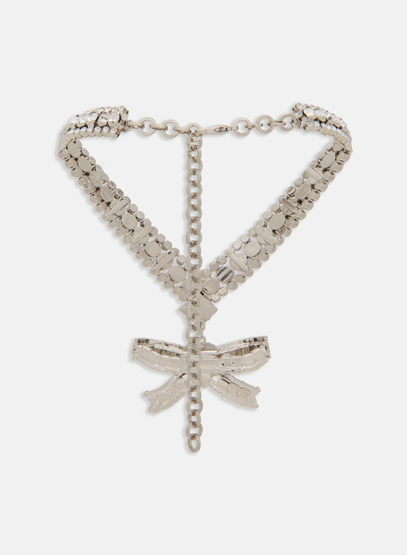 Alessandra Rich CRYSTAL NECKLACE WITH BOW outlook