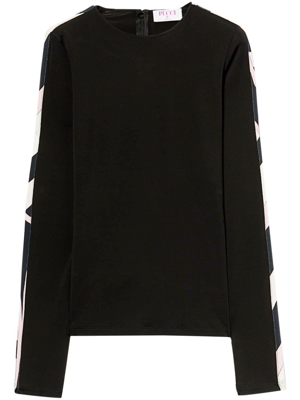 contrast-trim long-sleeve top - 1