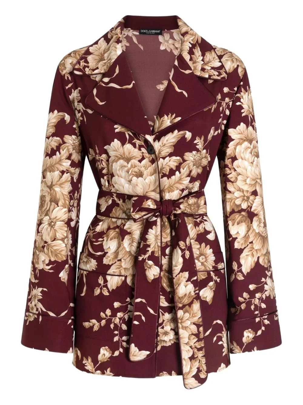 floral belted shirt - 1