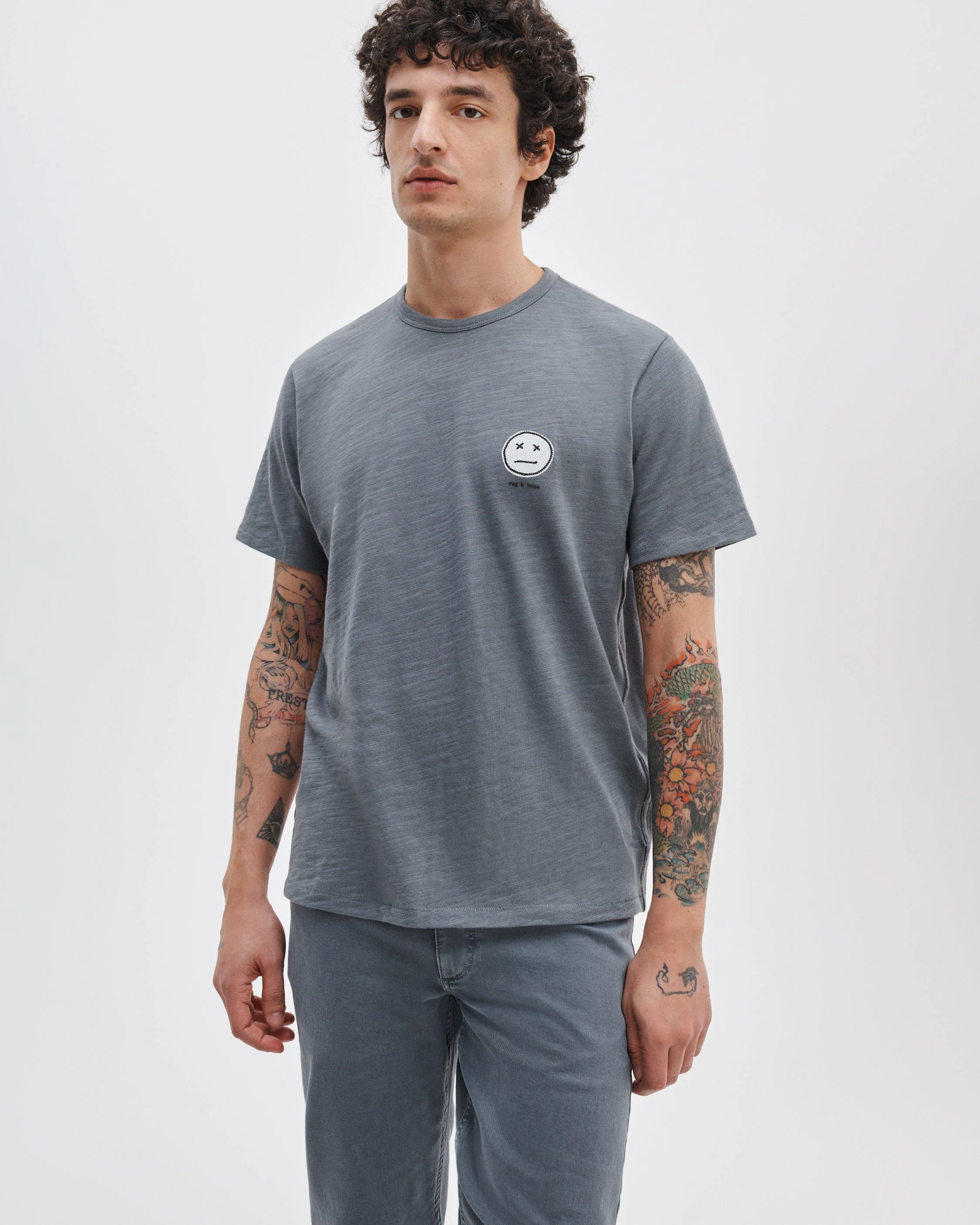 Sour Face Embroidered Tee Classic Flame - 1
