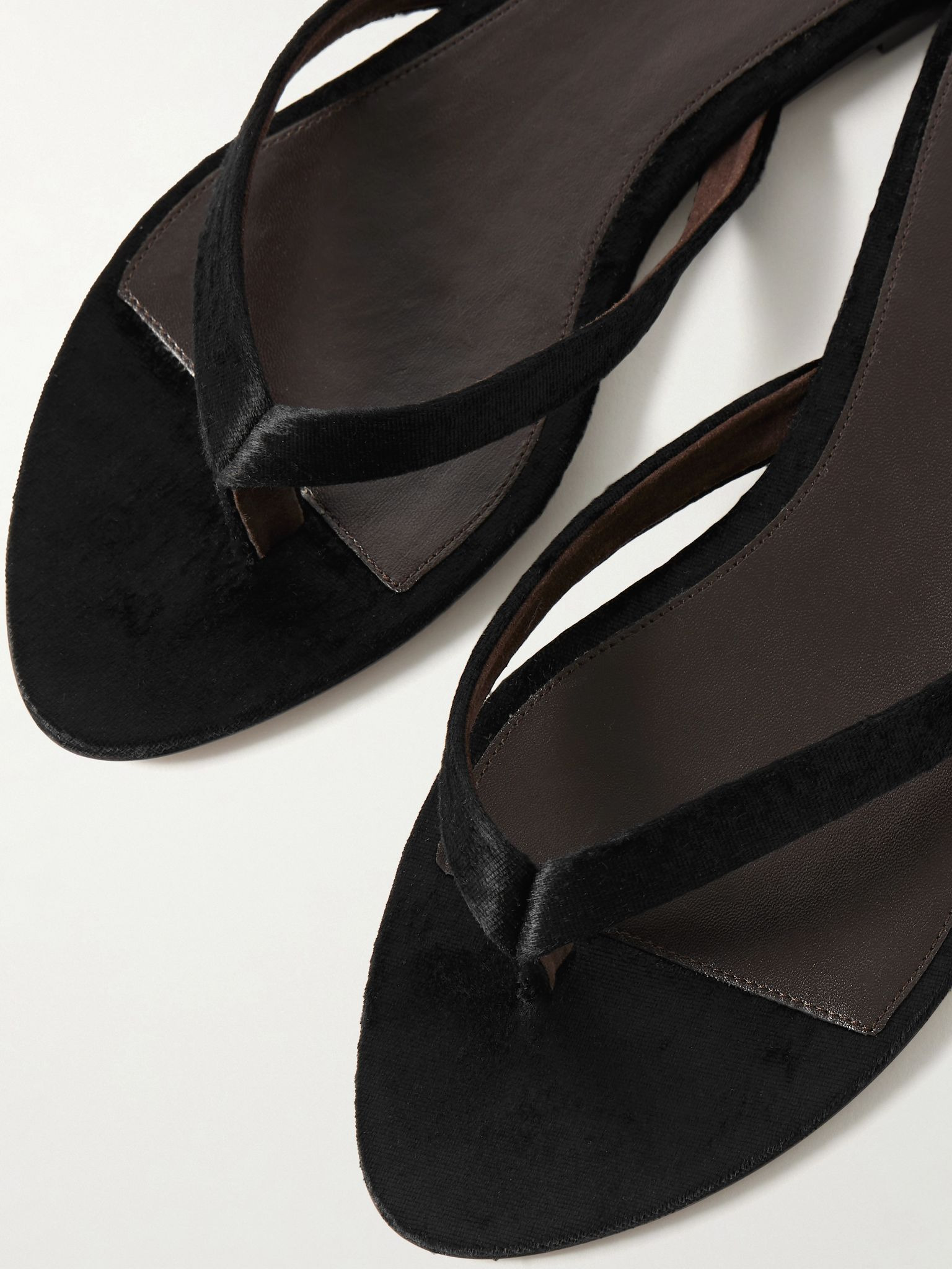 Sacha velvet flip flops Black - 4
