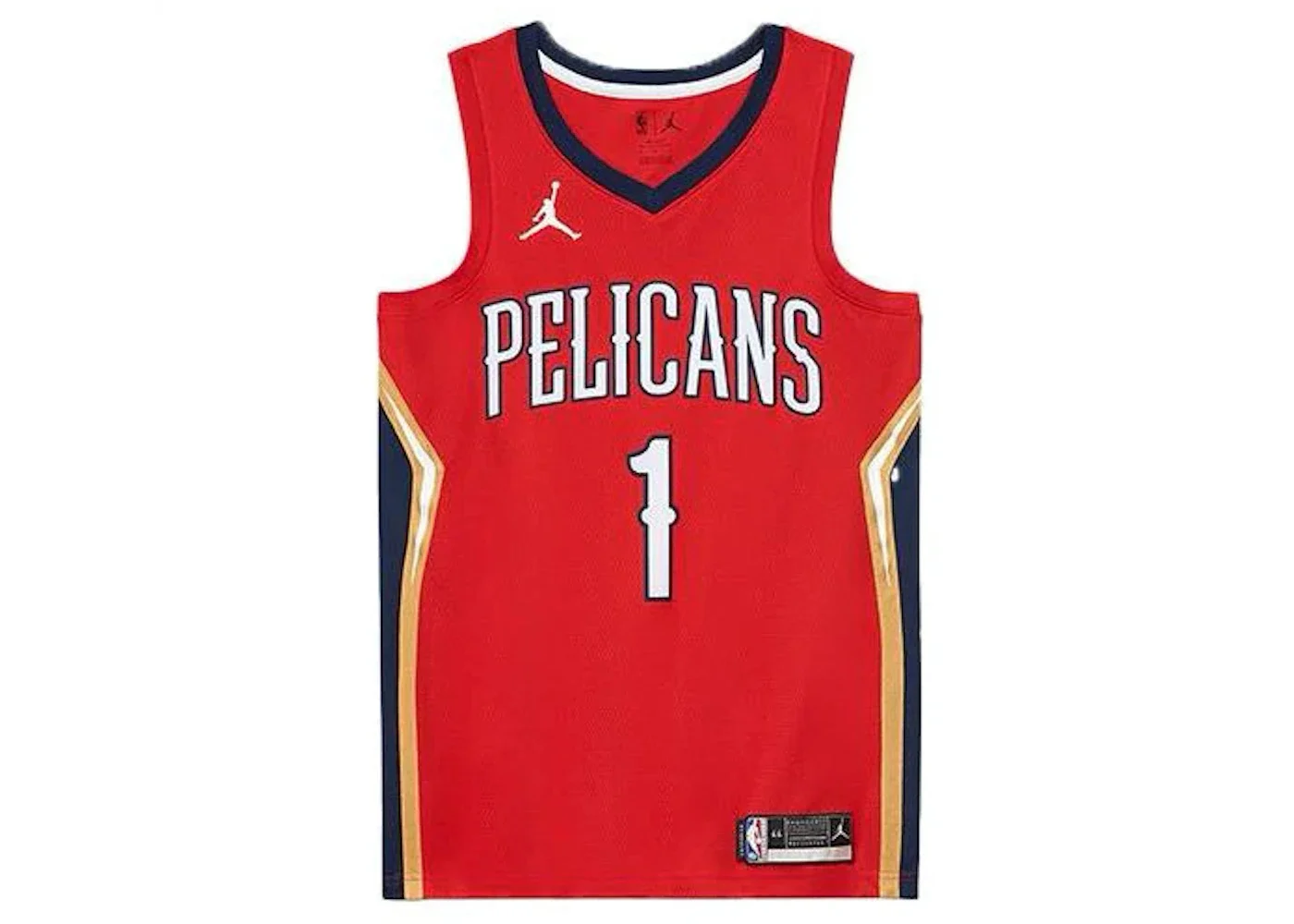 Nike Williamson Pelicans Statement Edition Jersey Red/Black/Gold - 1