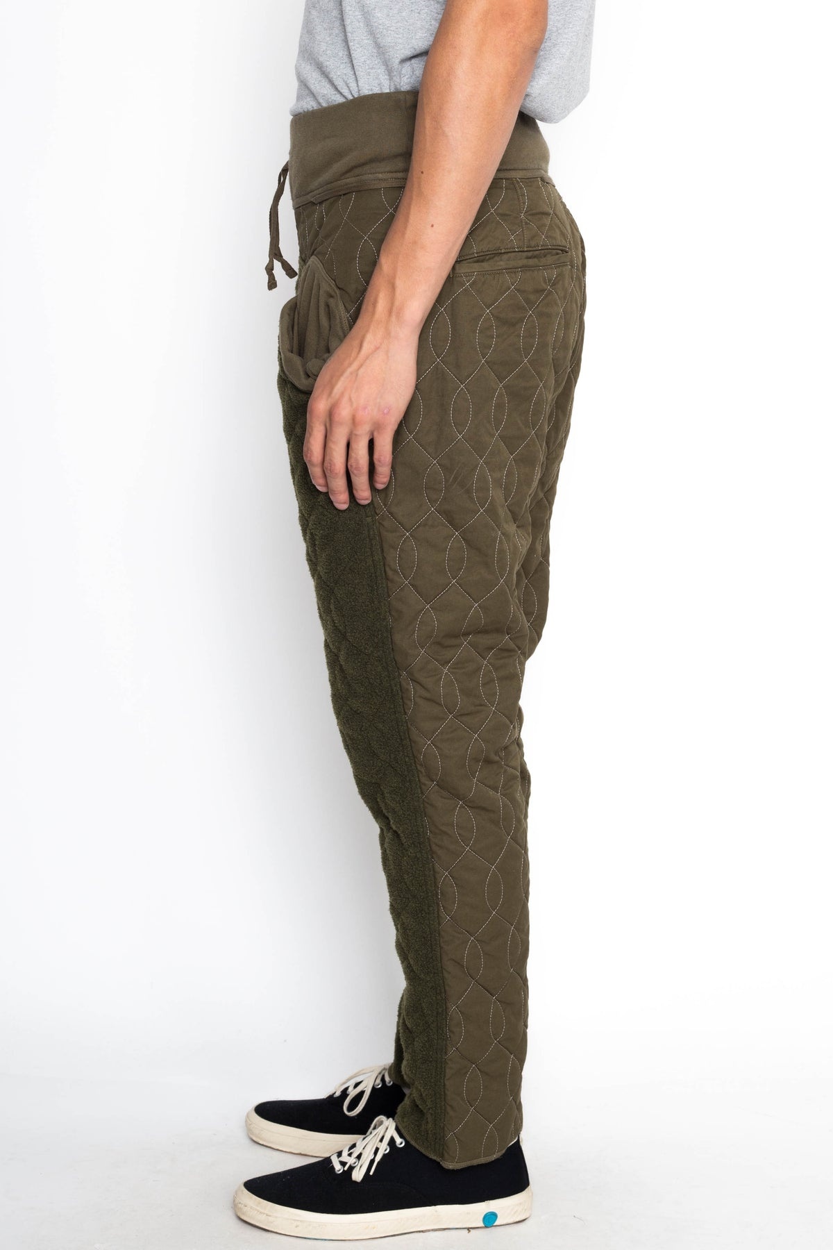 Straight-Leg Striped Fleece Trousers