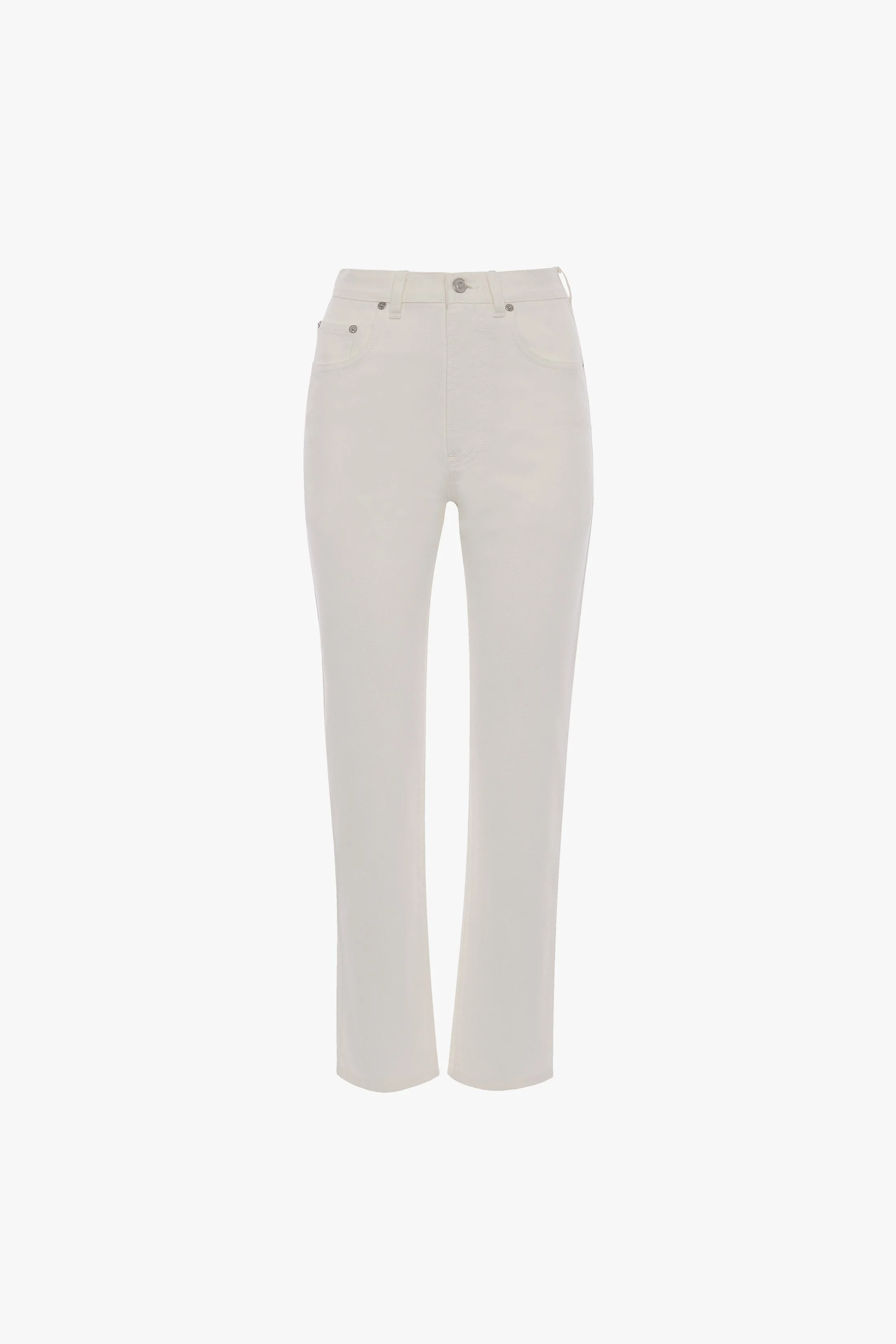 High-Rise Slim Jean In Washed White - 1