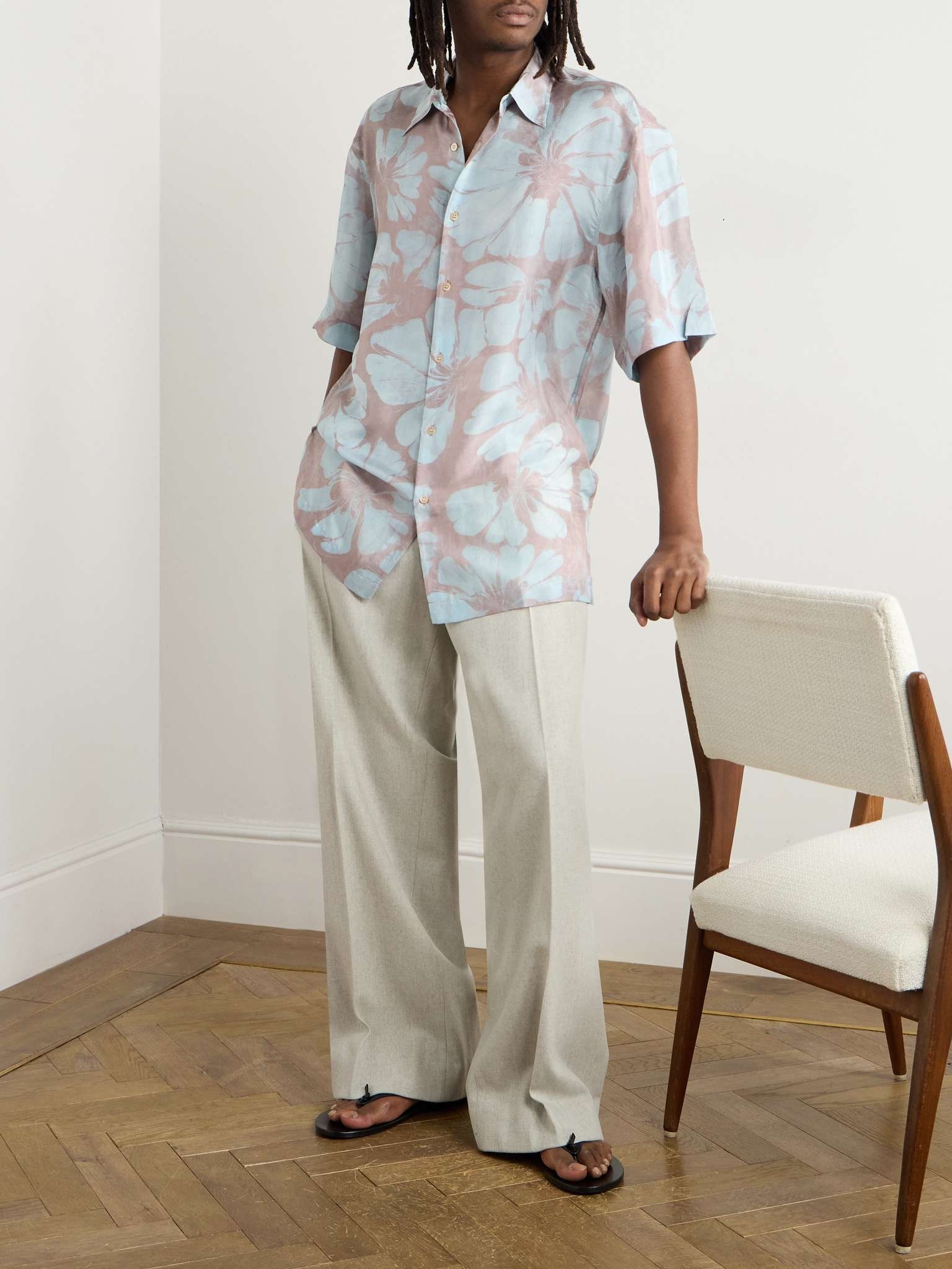 Floral-Print Silk Shirt - 2