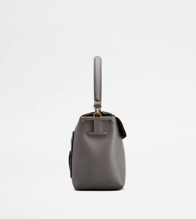 Tod's TOD'S T CASE BAULETTO IN LEATHER SMALL - GREY outlook