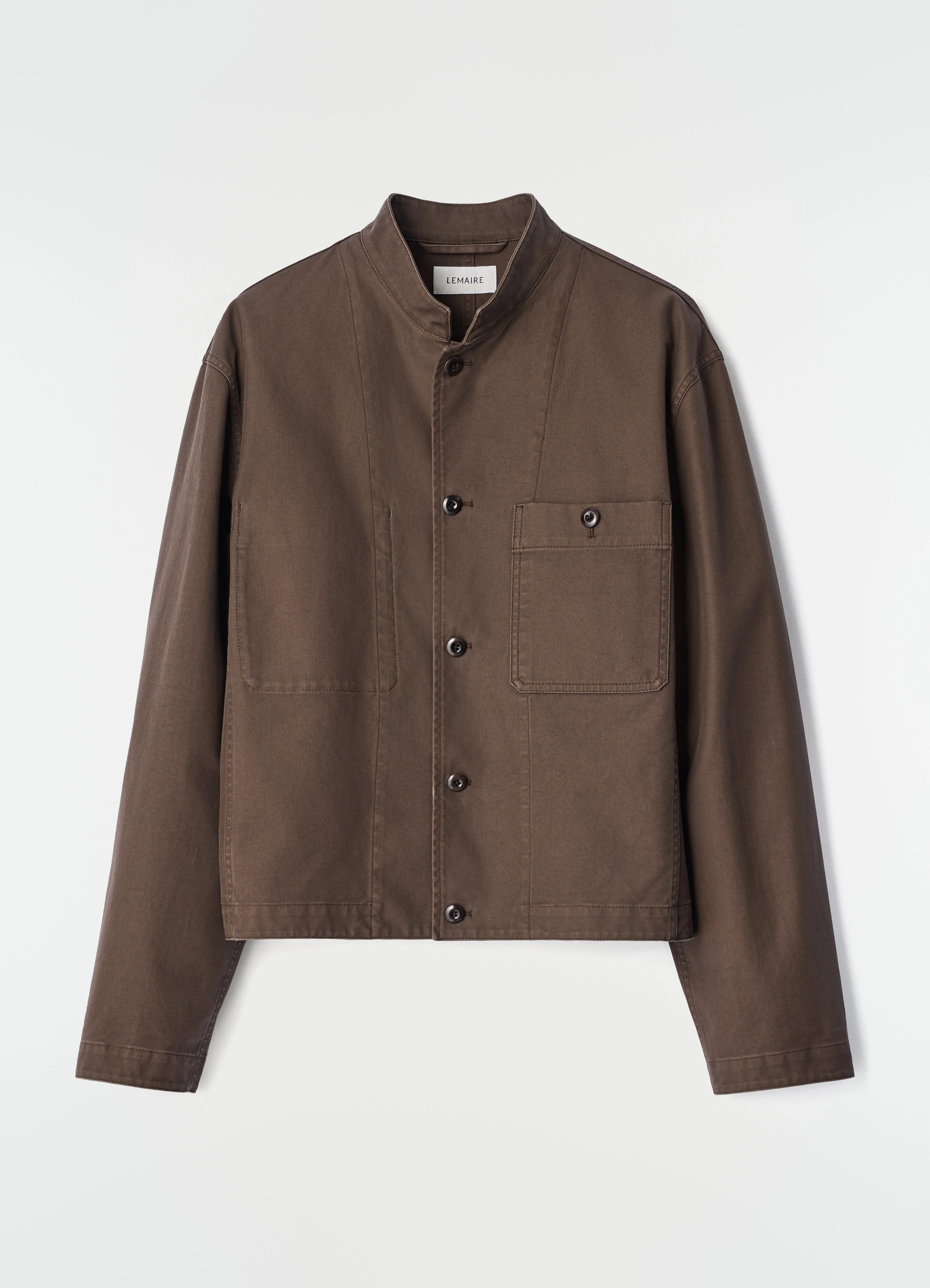 STAND COLLAR JACKET IN HEAVY COTTON TWILL - 1