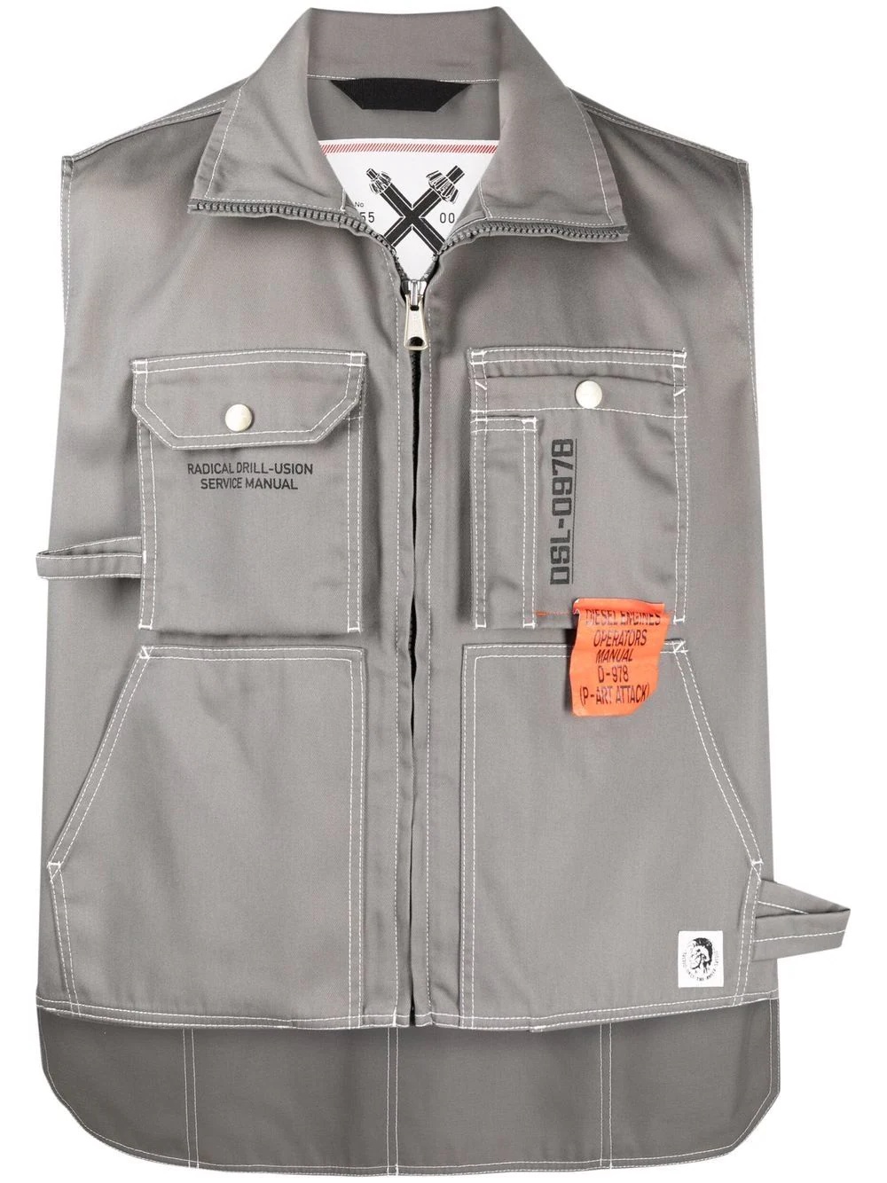 hidden-pocket workwear vest - 1