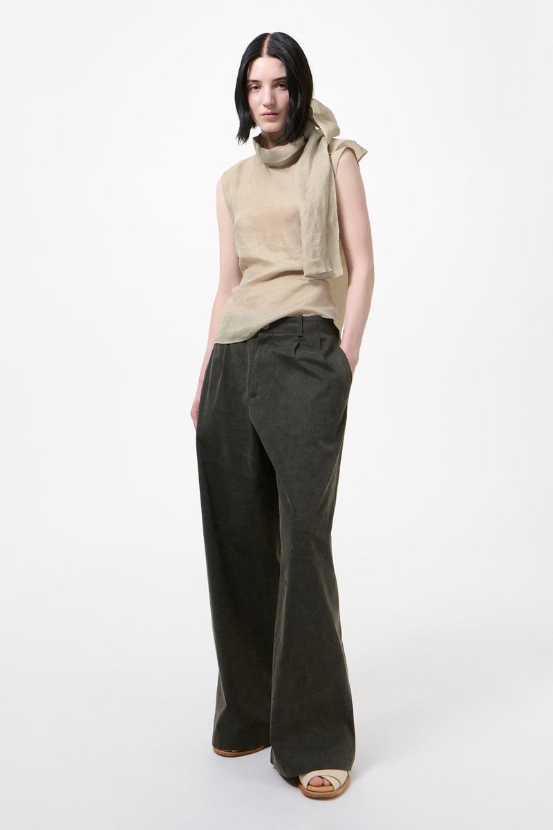 Our Legacy Virtuous Top Ghost Grey Wax Dipped Cupro outlook