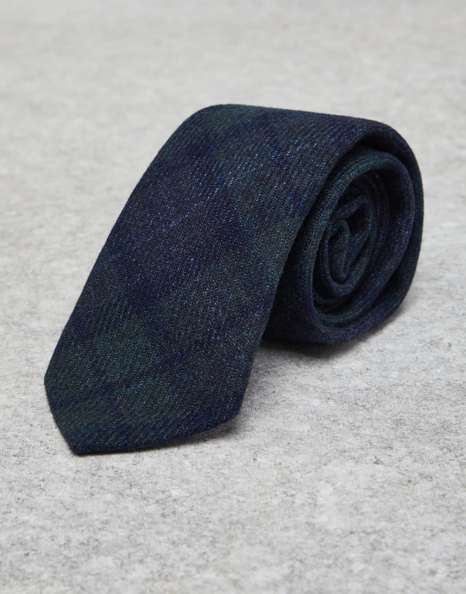 Wool, cashmere and silk tartan flannel tie - 2