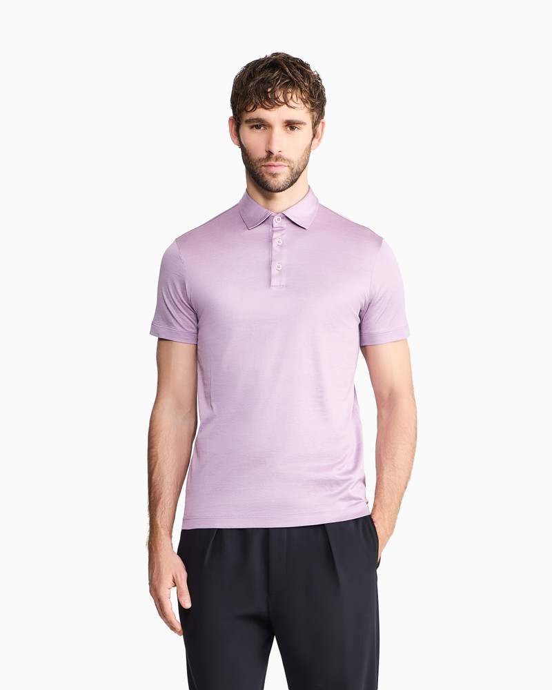 GIORGIO ARMANI SILK AND COTTON-MÉLANGE JERSEY POLO SHIRT outlook