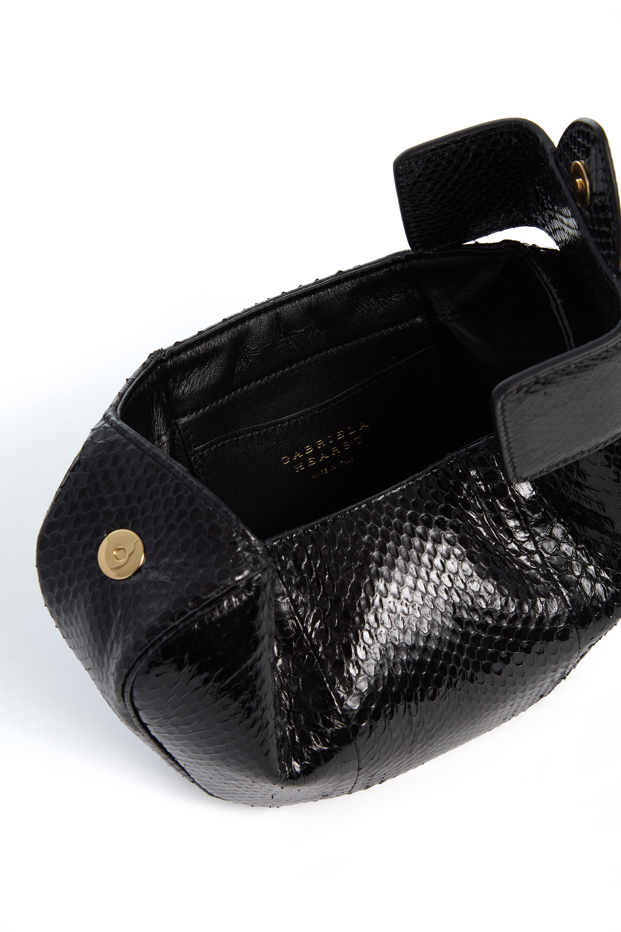 Soft Demi Clutch in Black Snakeskin - 4