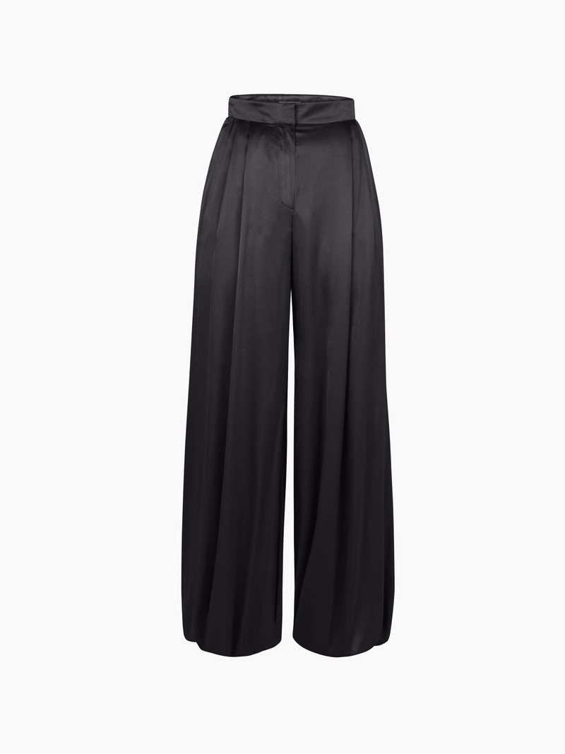 Black Harem Silk Satin Pants 5