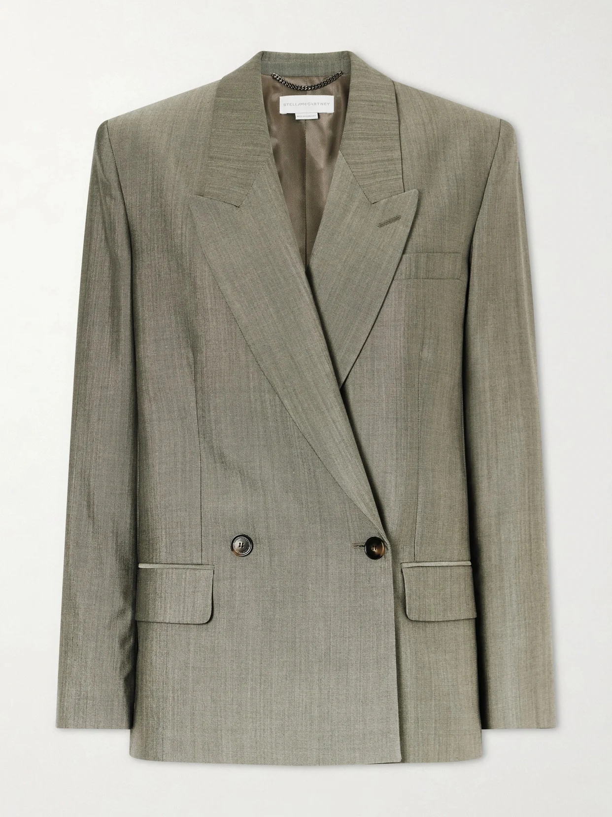 Tropical Double-breasted Wool Ands Silk-blend Blazer - 1