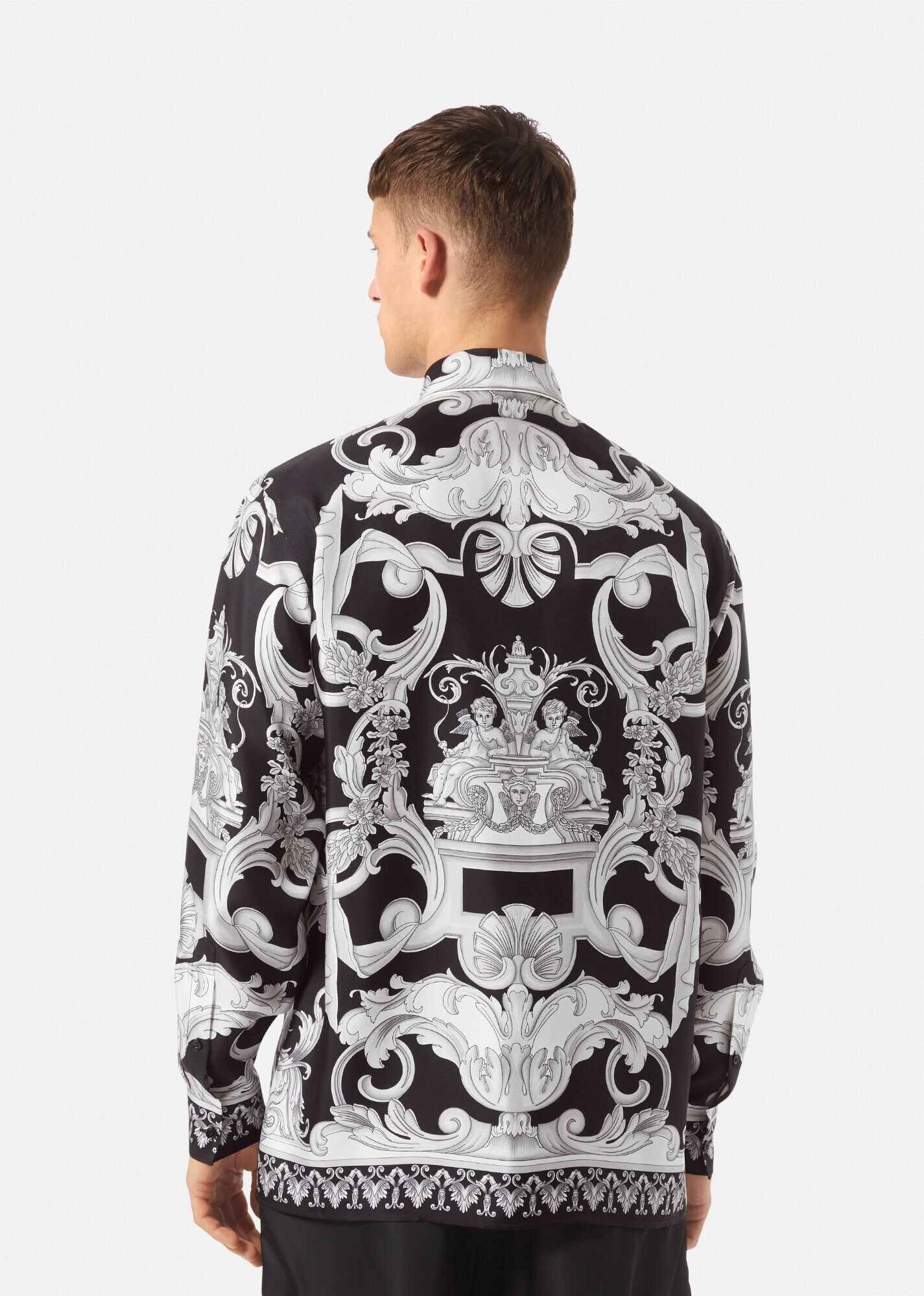 Silver Baroque Silk Shirt - 4