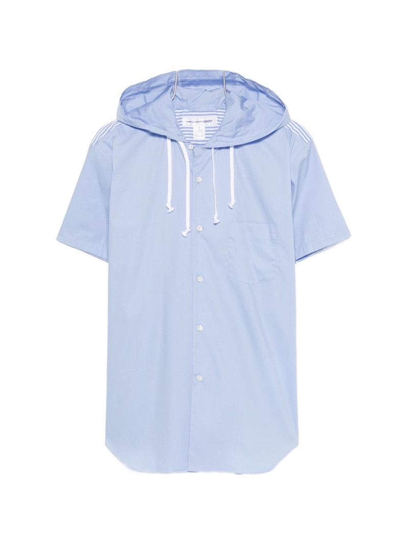 hooded stripe-pattern shirt 1