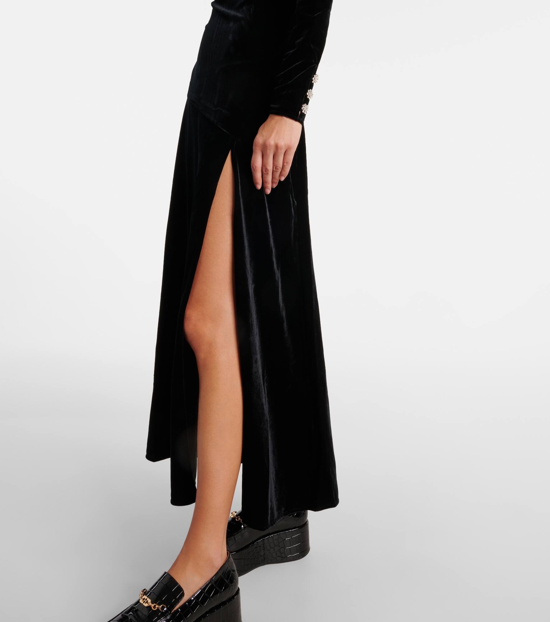 Cutout velvet midi dress - 6