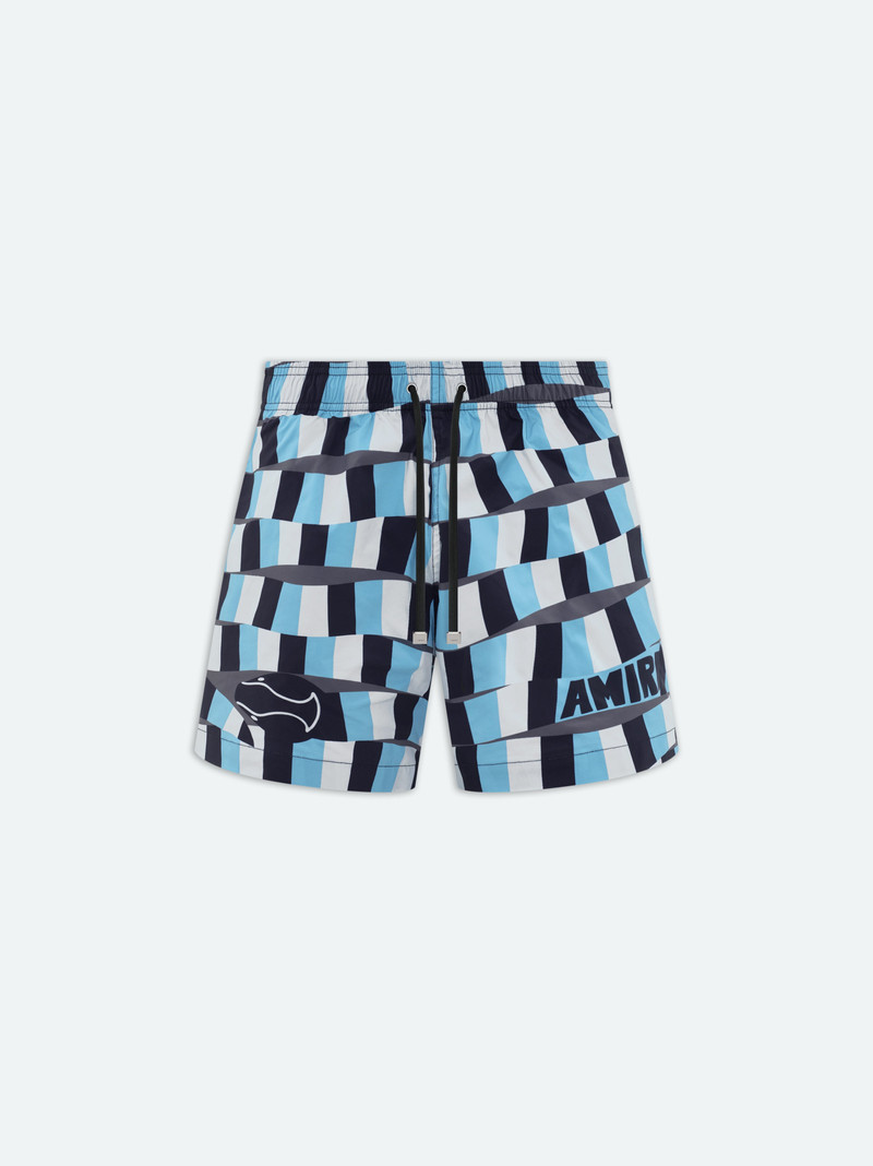 CHECKERED SNAKE SWIM TRUNKS 1