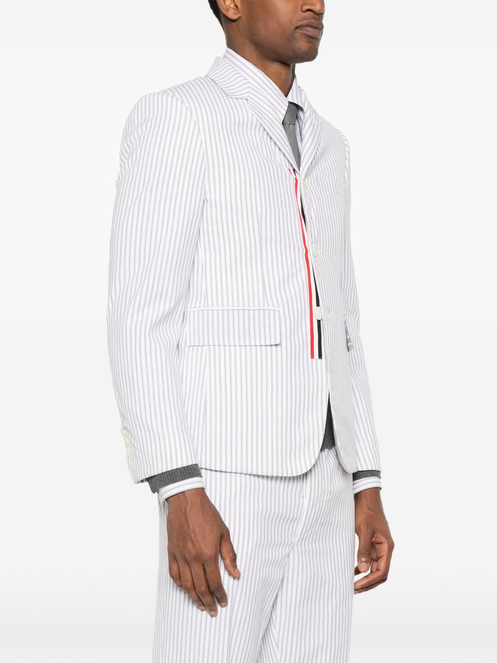 single-breasted striped blazer - 3