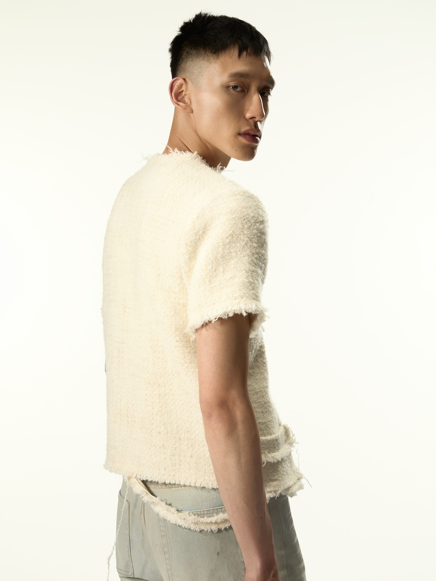 Darkettone Boucle Tee Off White - 2