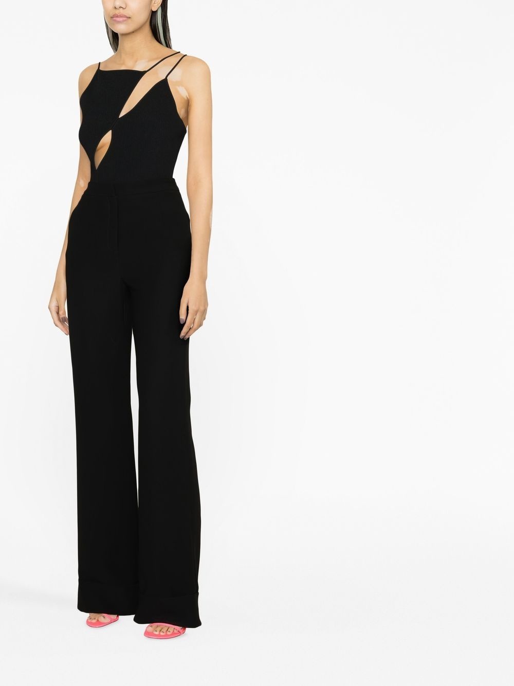 wide-leg high-waisted trousers - 4