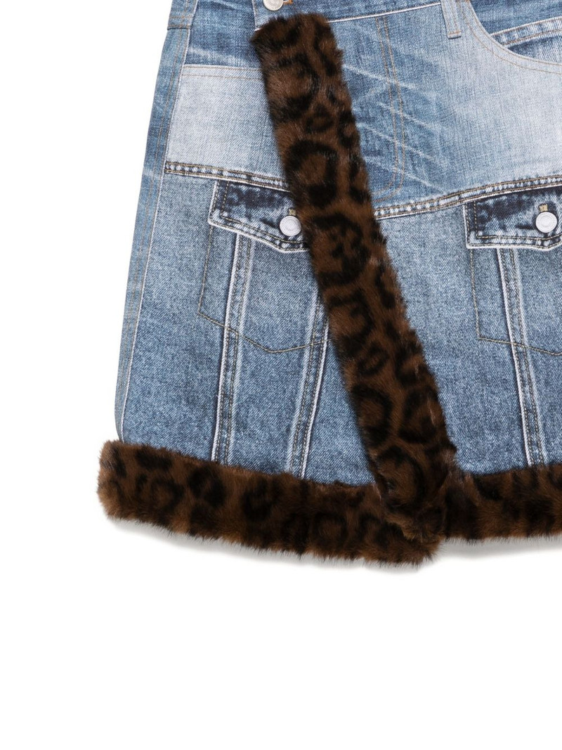 fur-edge denim skirt 3