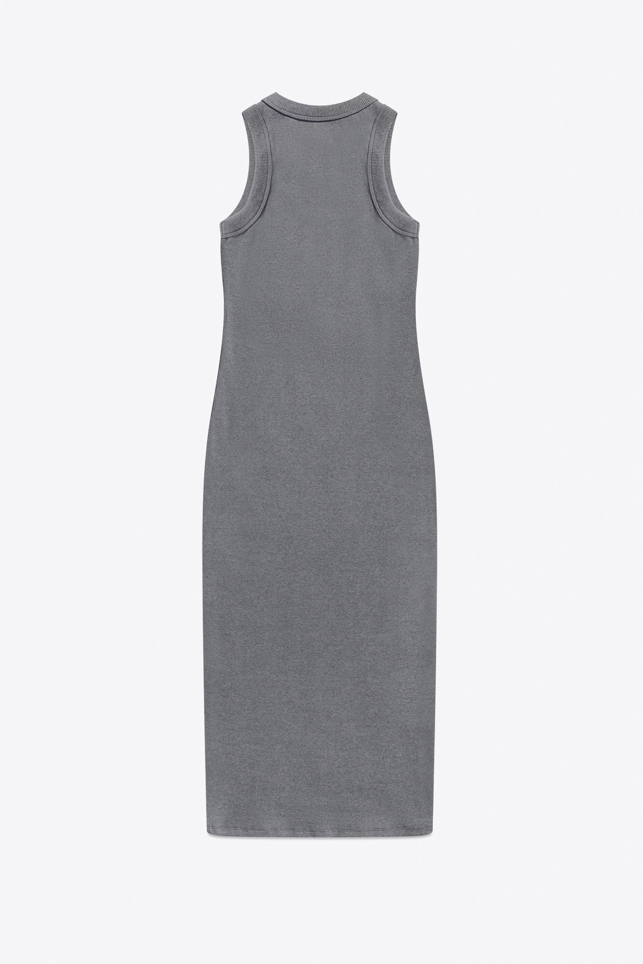 DISTRESSED CRYSTAL RIBBED KNIT MIDI TANK DRESS - 2