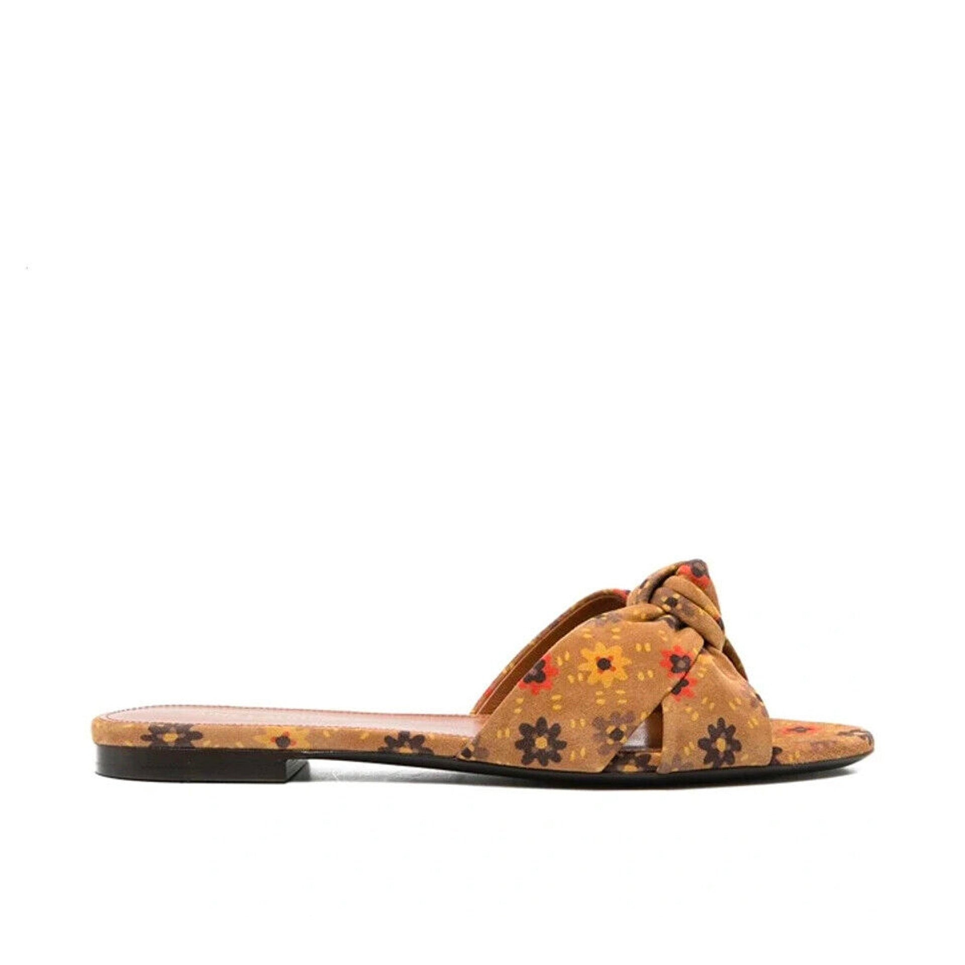 Saint Laurent Bianca Knotted Suede Slides Women - 5