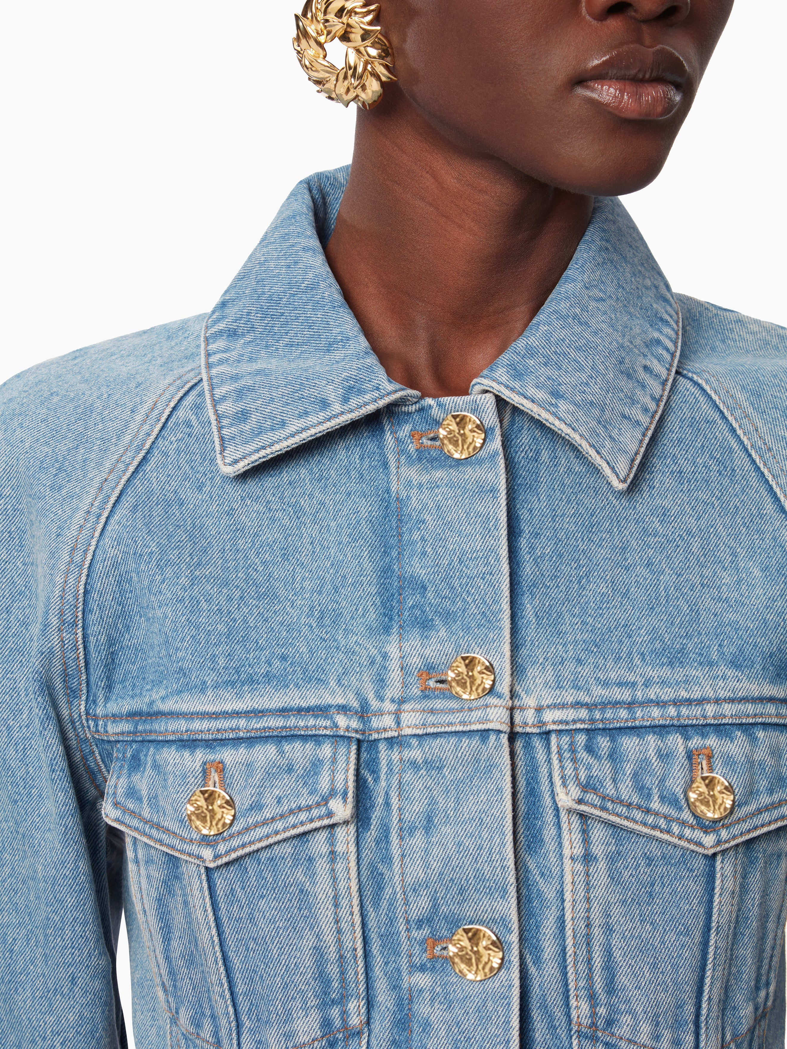 NINA RICCI PEPLUM DENIM JACKET | REVERSIBLE