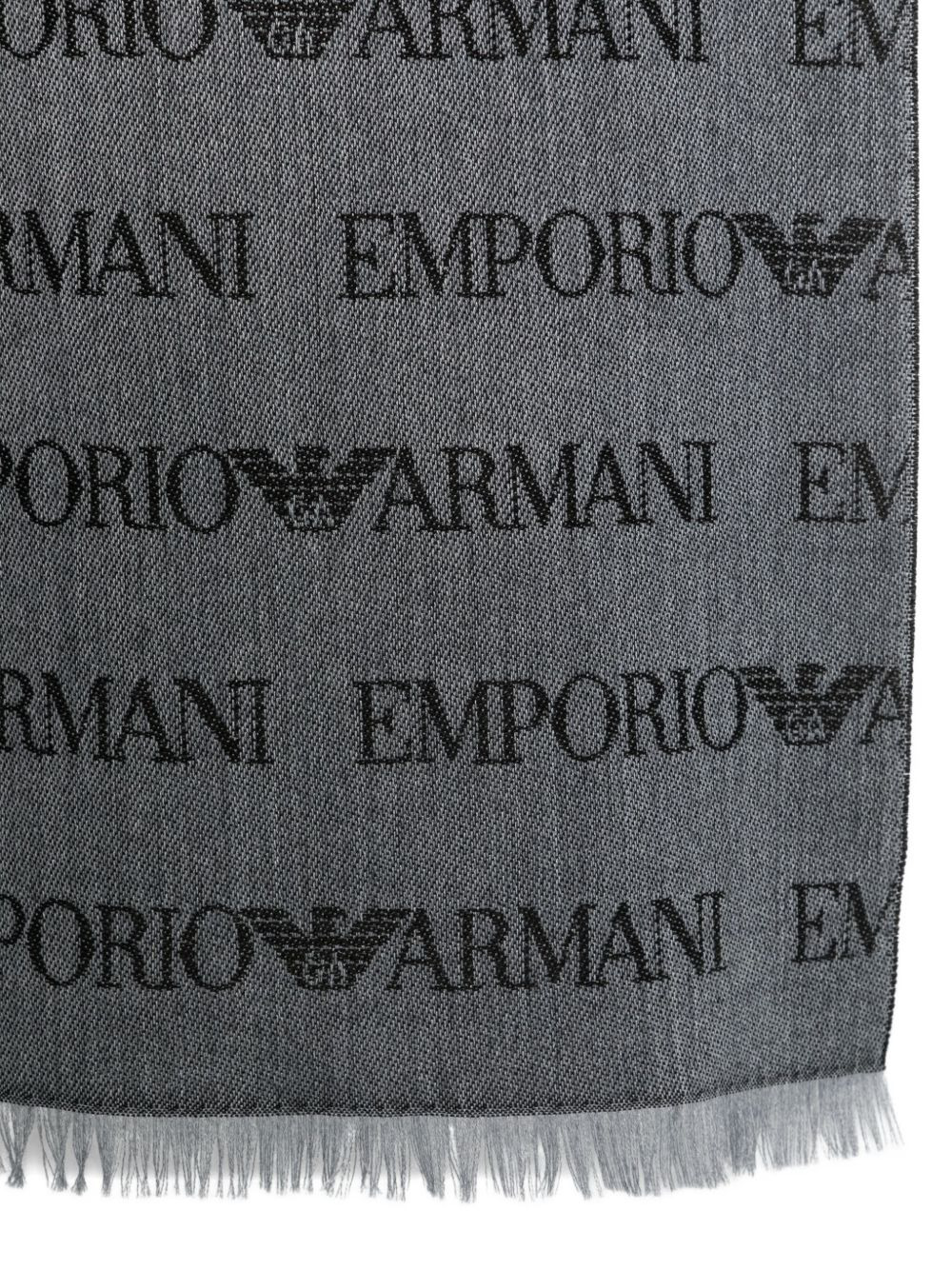 logo-jacquard scarf - 2