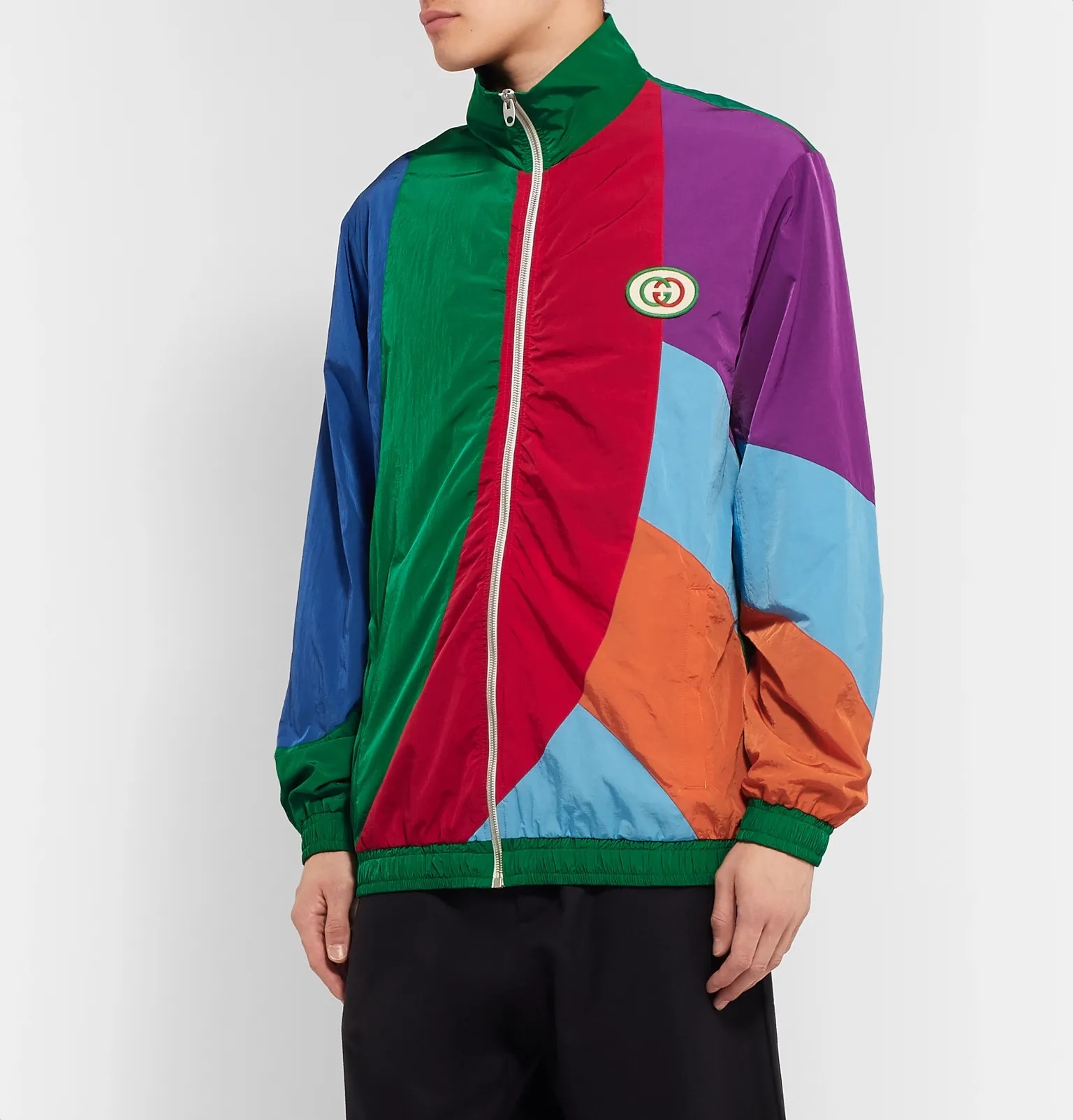 Logo-Appliquéd Colour-Block Nylon Track Jacket - 4